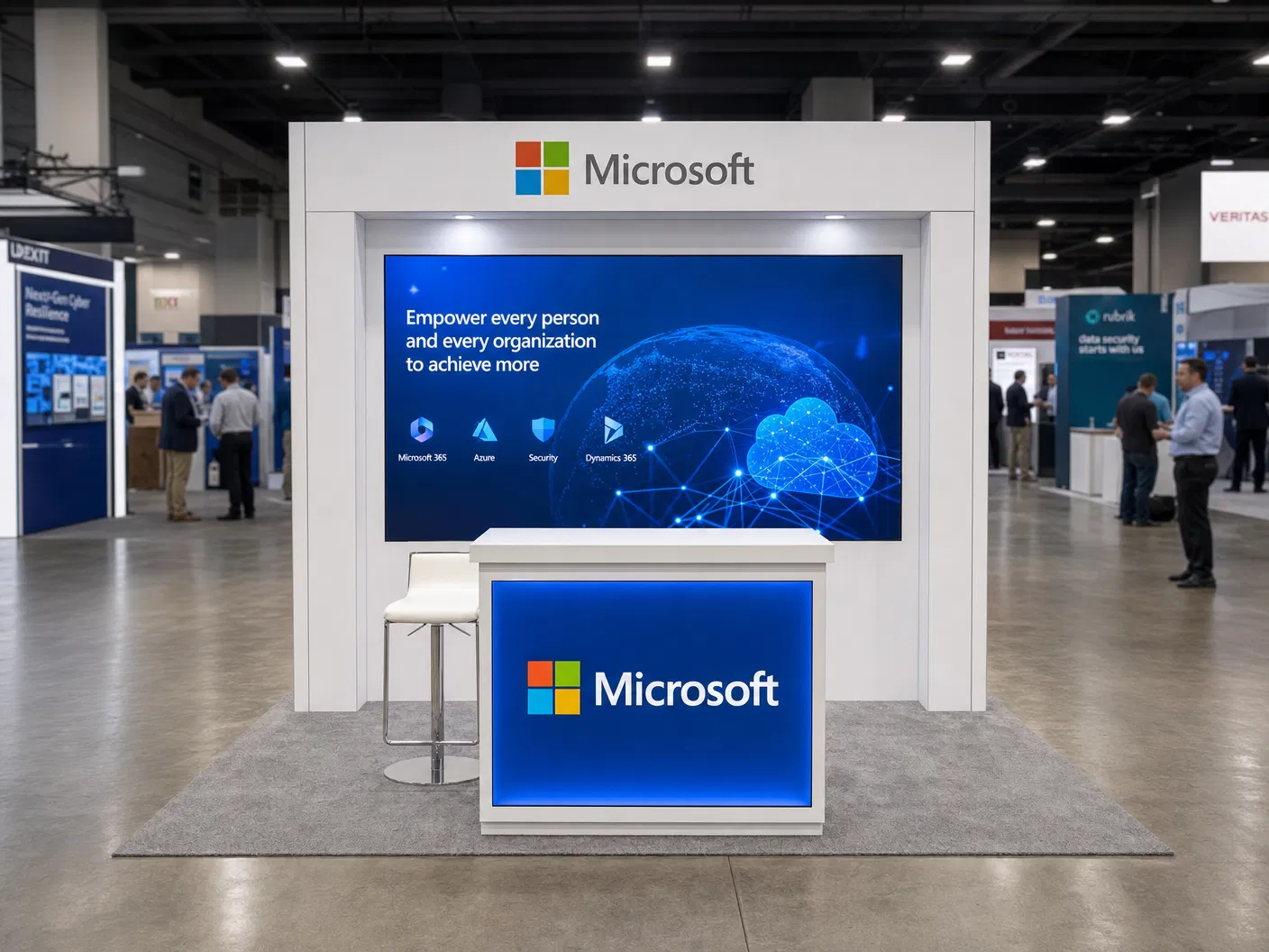 10' x 10' inline LED trade show exhibit collection with preserved source posters and hover videos