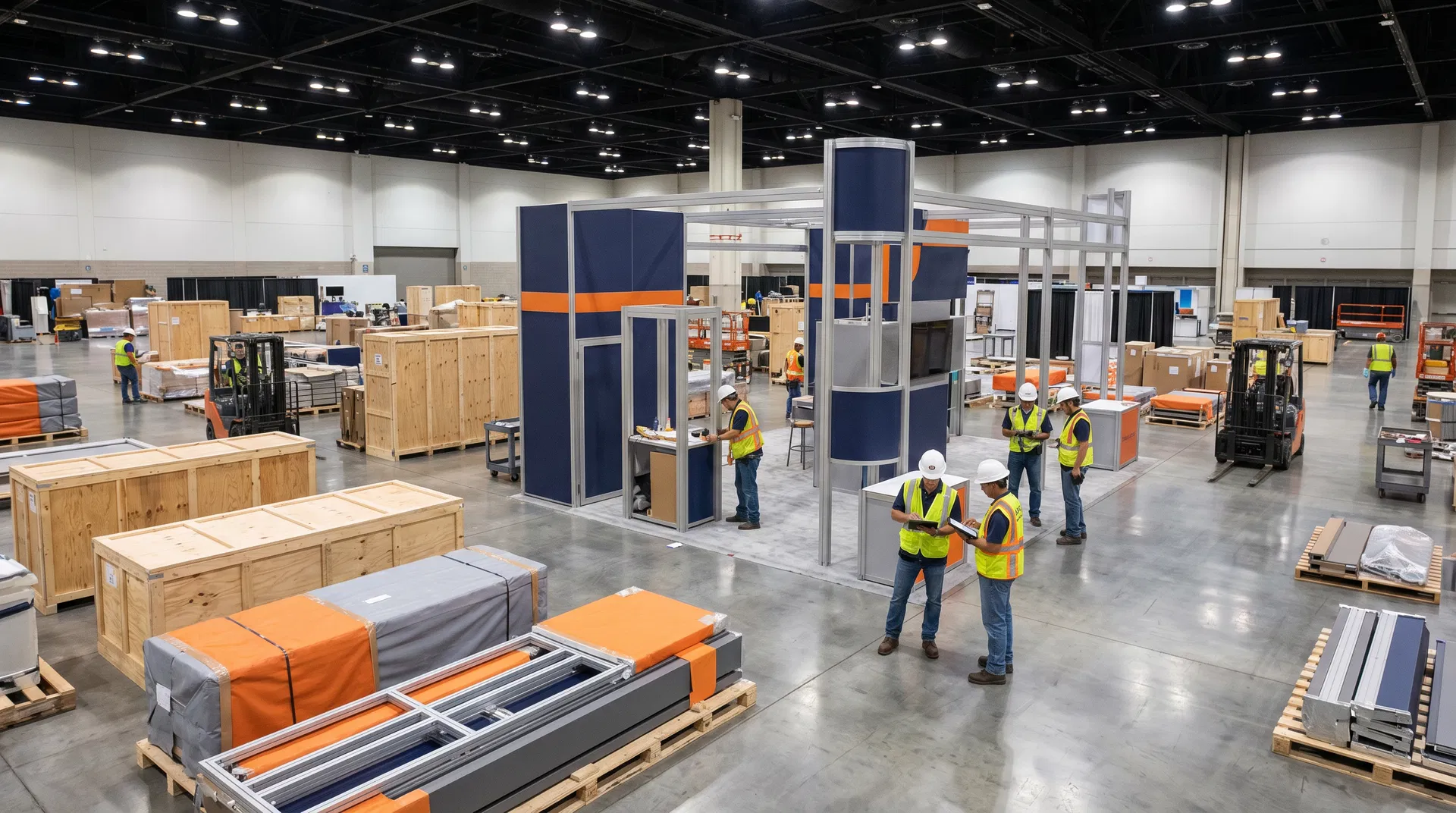 Exhibit logistics planning for Orlando trade shows focusing on freight, labor, and OCCC execution.