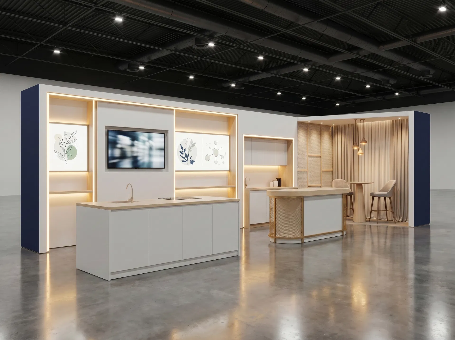 10x30 trade show exhibit rental — wellness sampling lab design
