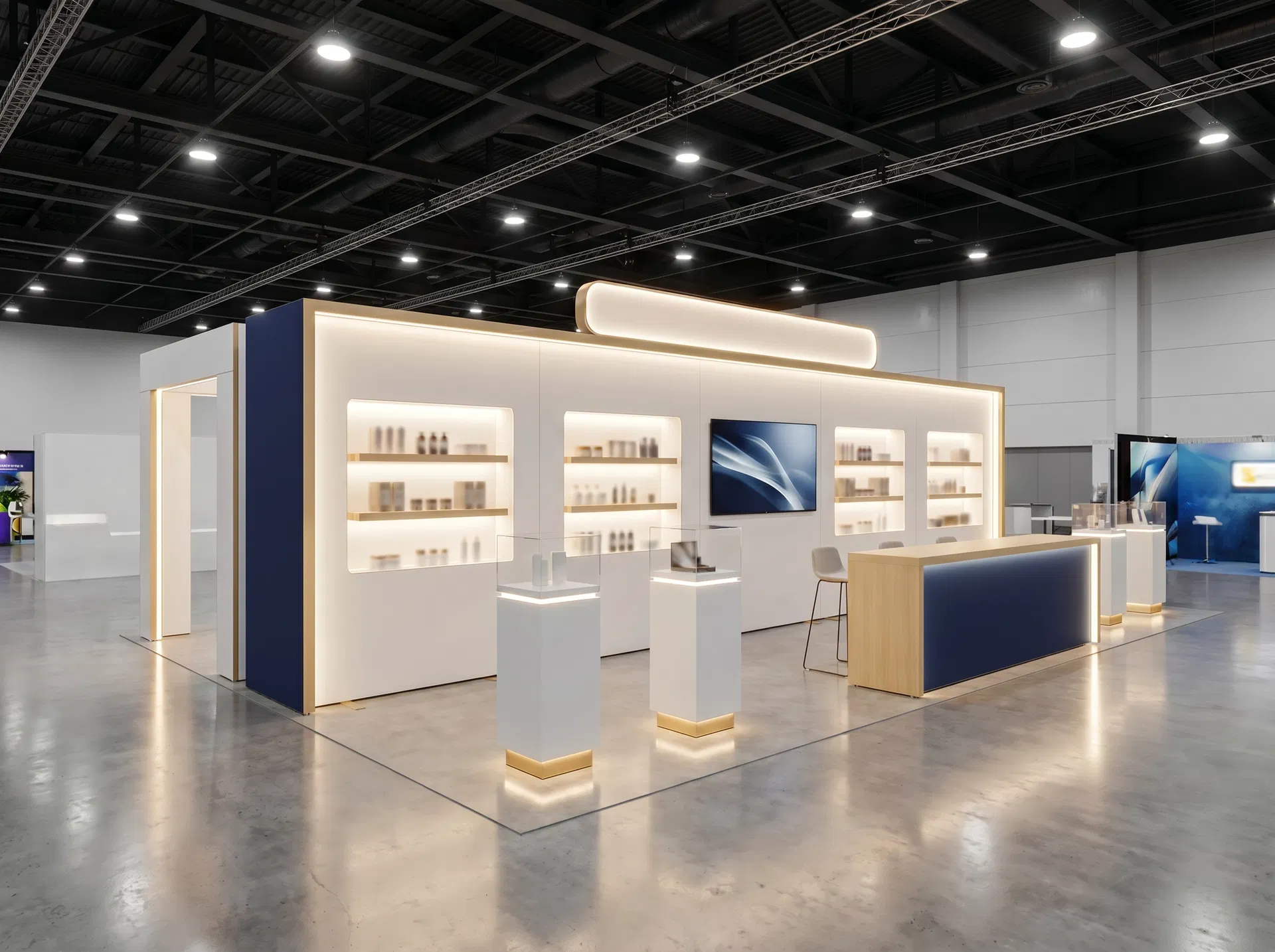 10x30 trade show exhibit rental — lightbox merchandising run design