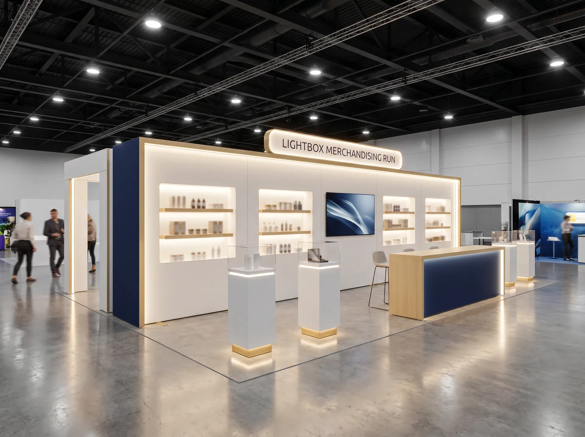 10x30 trade show exhibit rental — lightbox merchandising run design