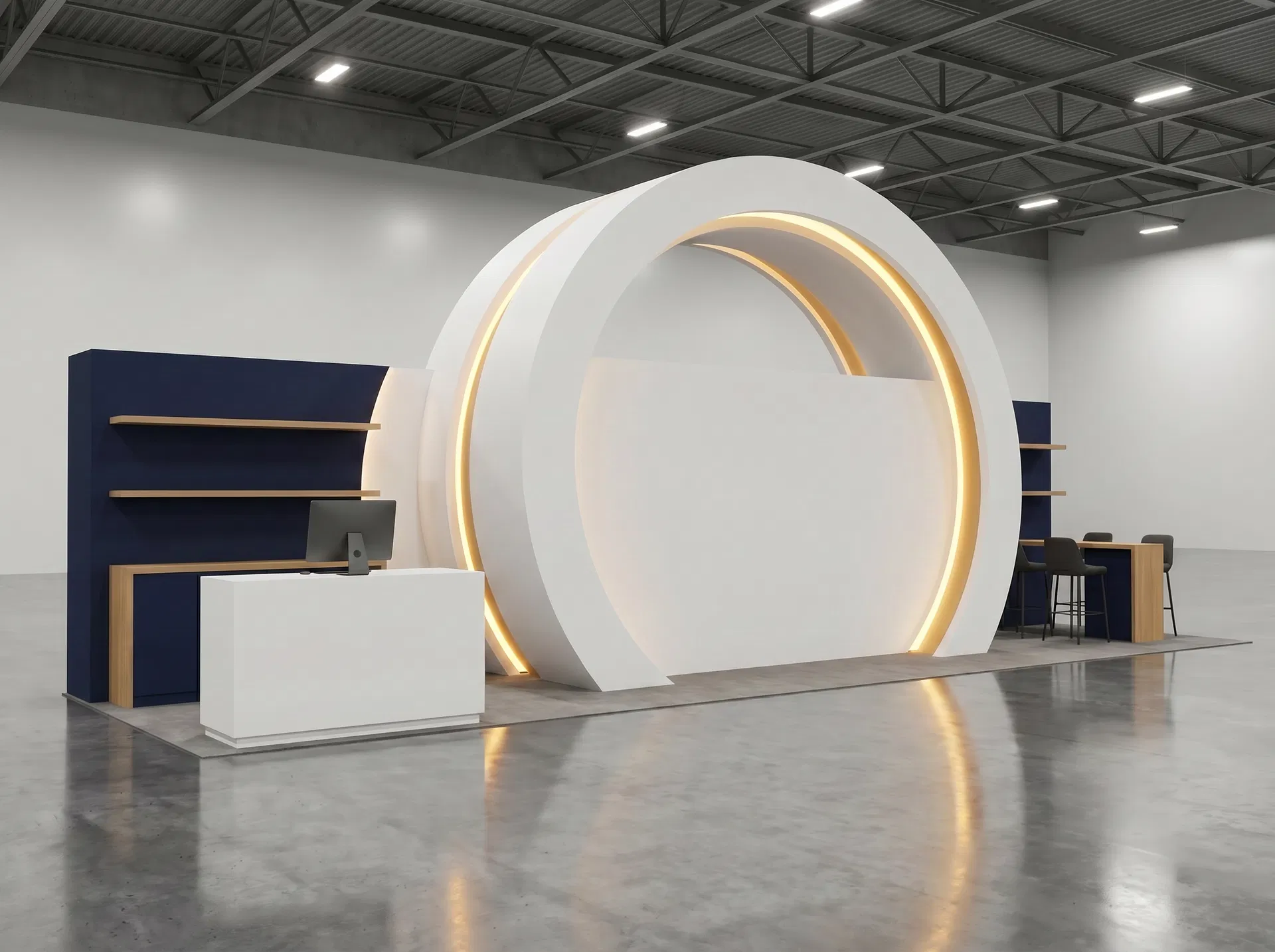 10x30 trade show exhibit rental — halo led reveal design