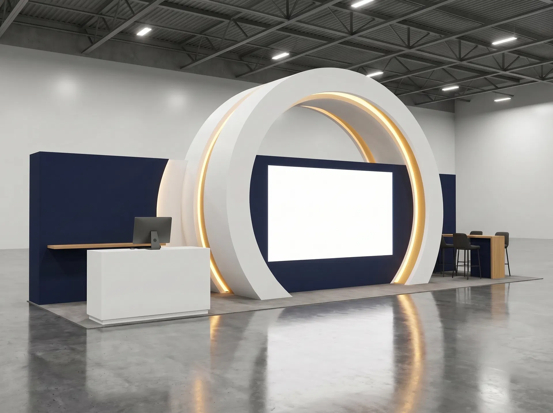 10x30 trade show exhibit rental — halo led reveal design