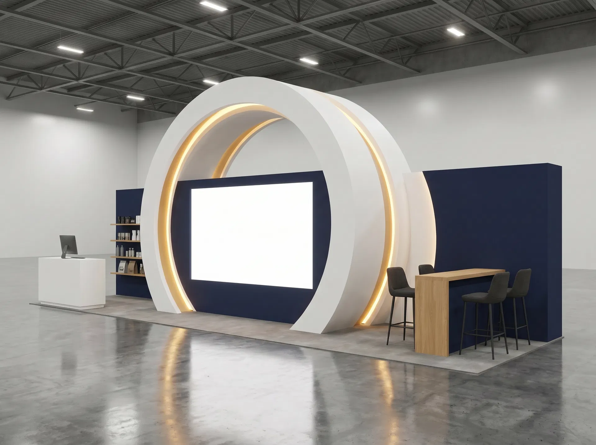 10x30 trade show exhibit rental — halo led reveal design