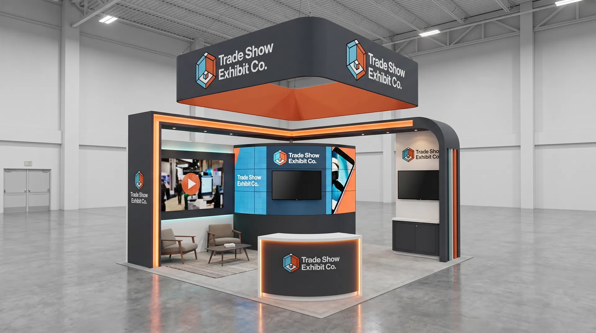 20x20 island exhibit Beauty trade show exhibit example
