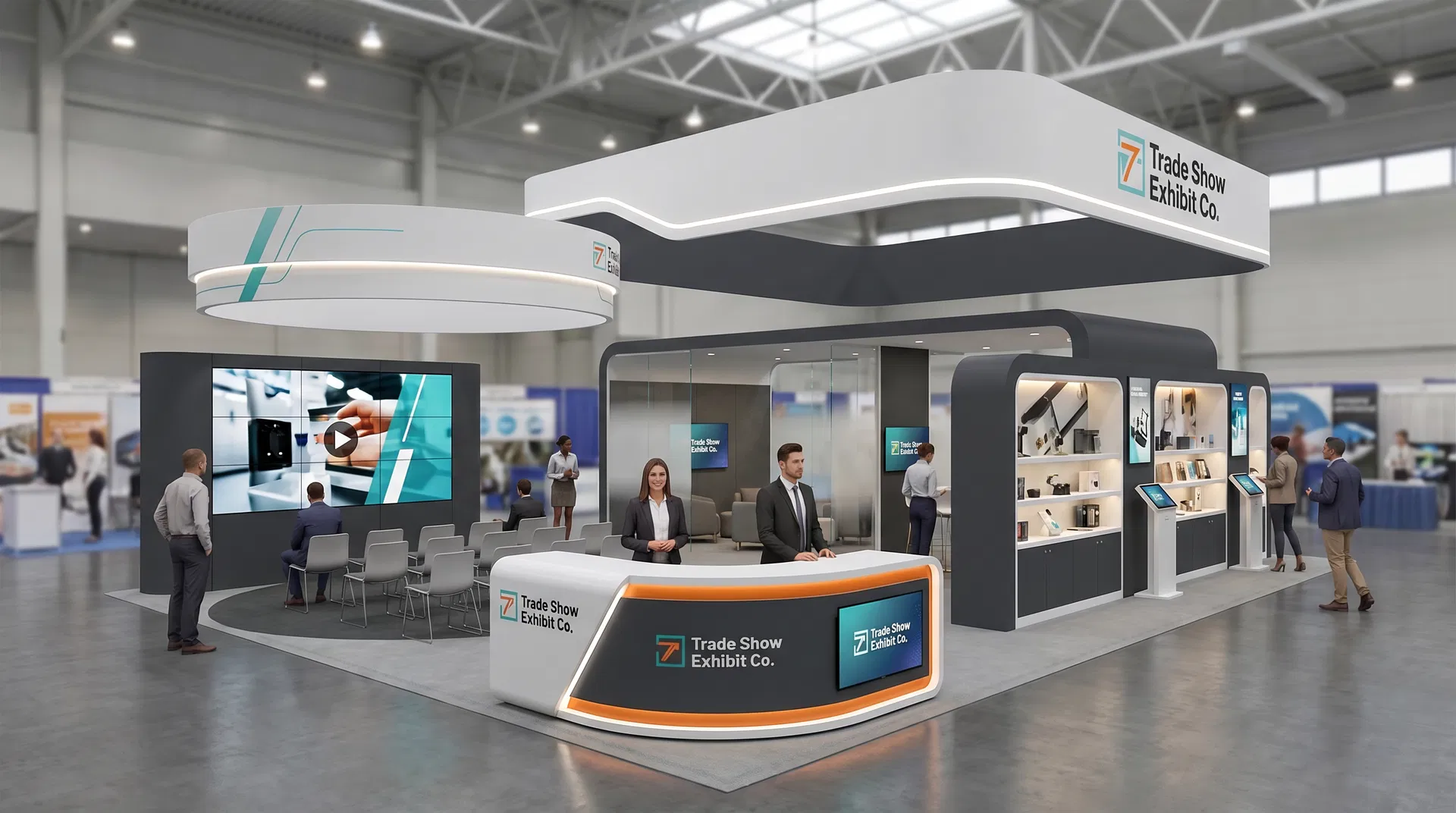 20x40 trade show exhibit rental — open-circulation island design
