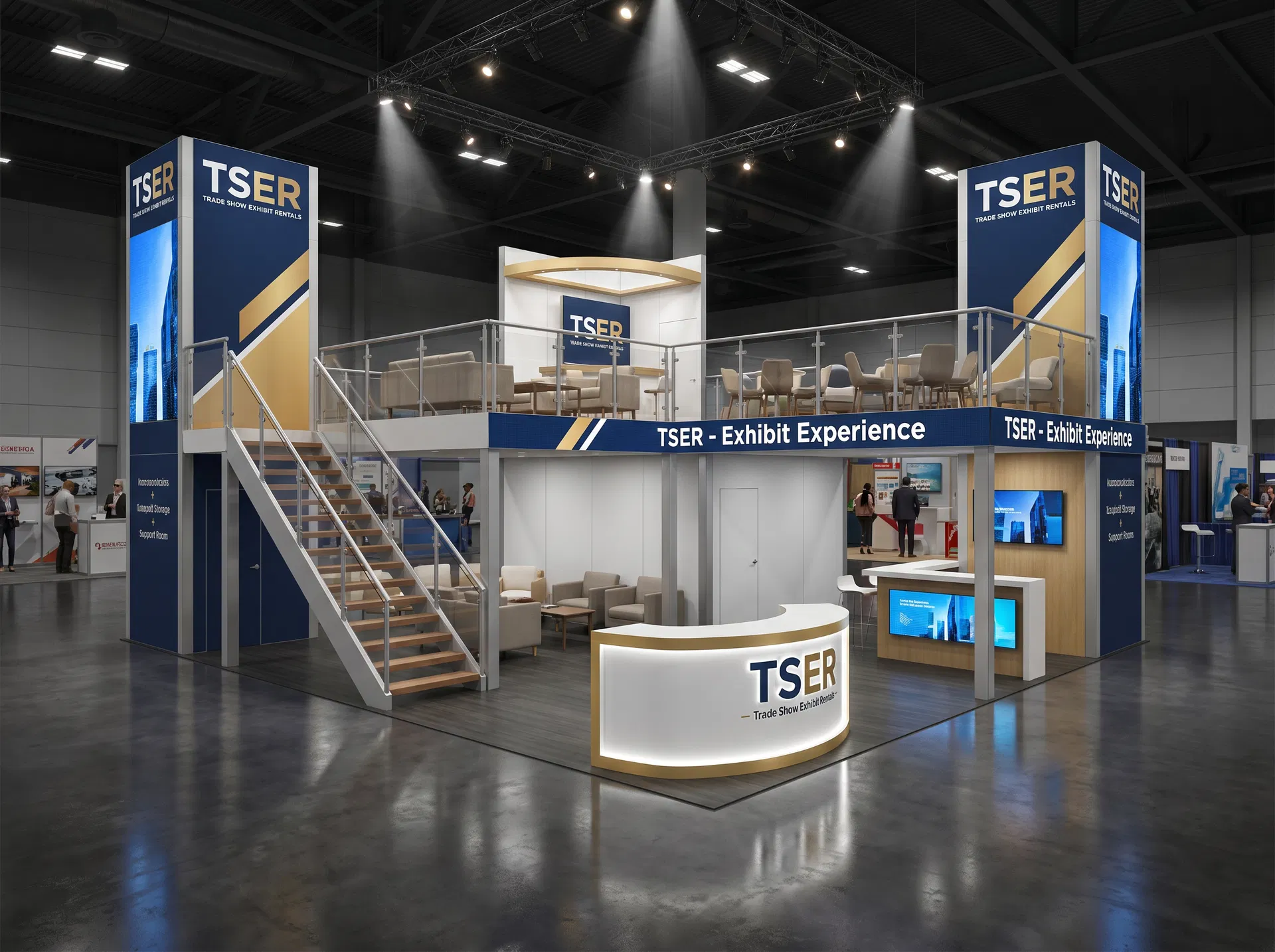 double-deck trade show exhibit rental — double-deck exhibit rental hero image
