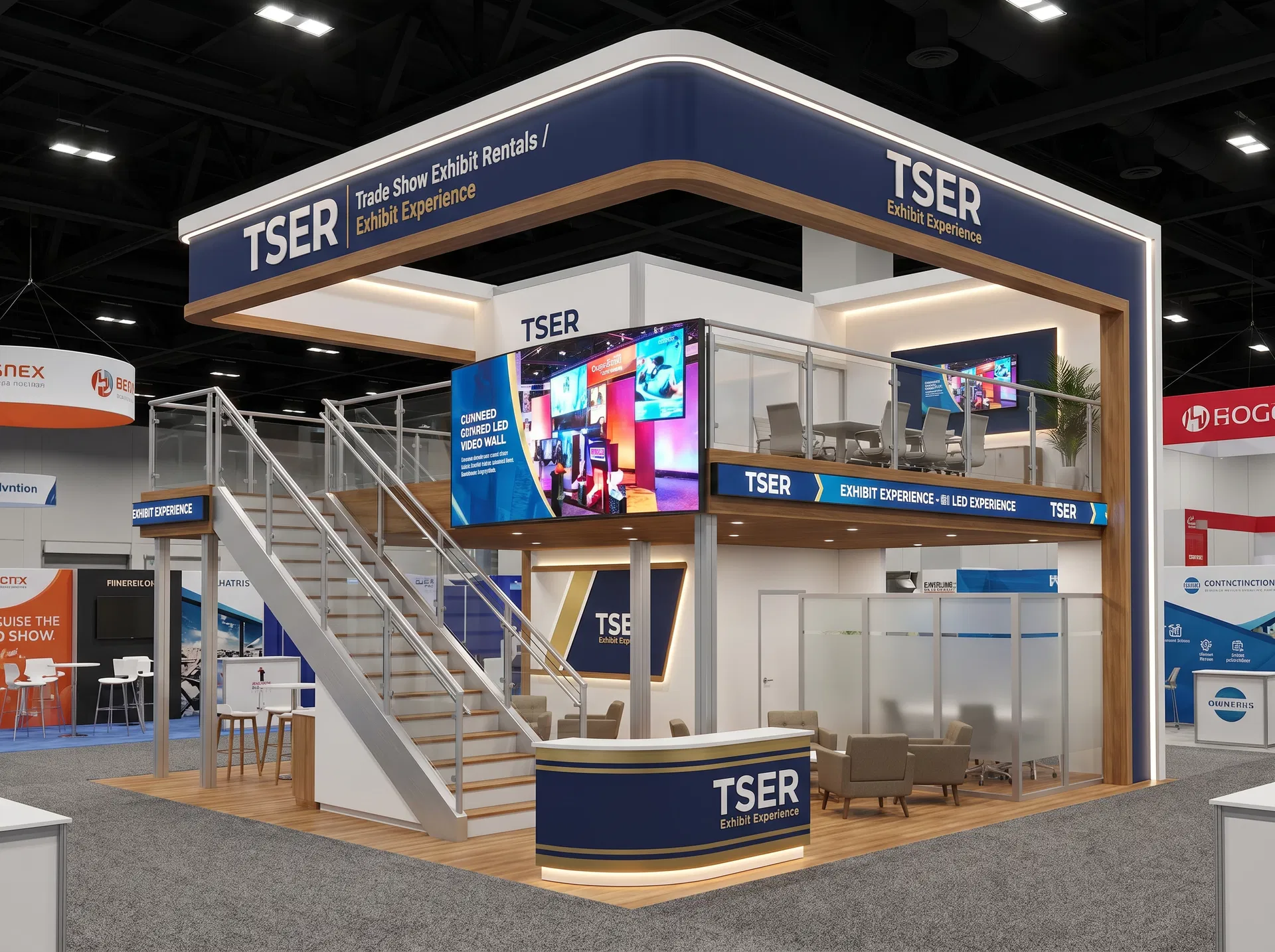double-deck trade show exhibit rental — double-deck exhibit rental hero image
