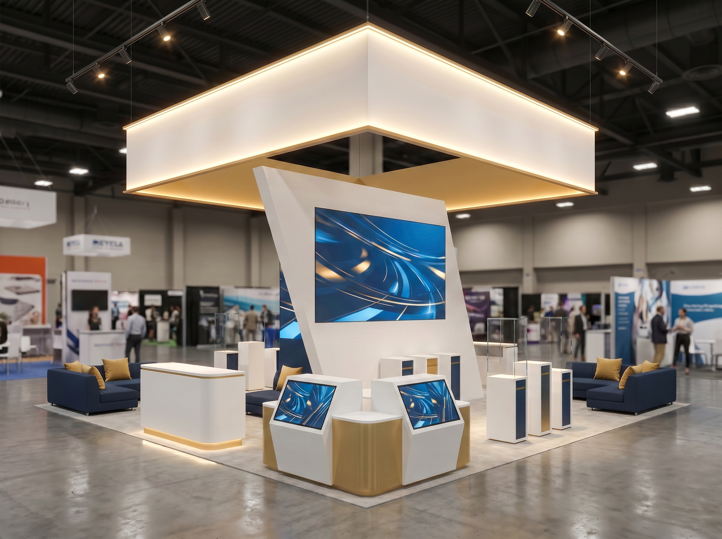 20x20 trade show exhibit rental — 20 x 20 inline exhibit rental — sema show, las vegas hero image