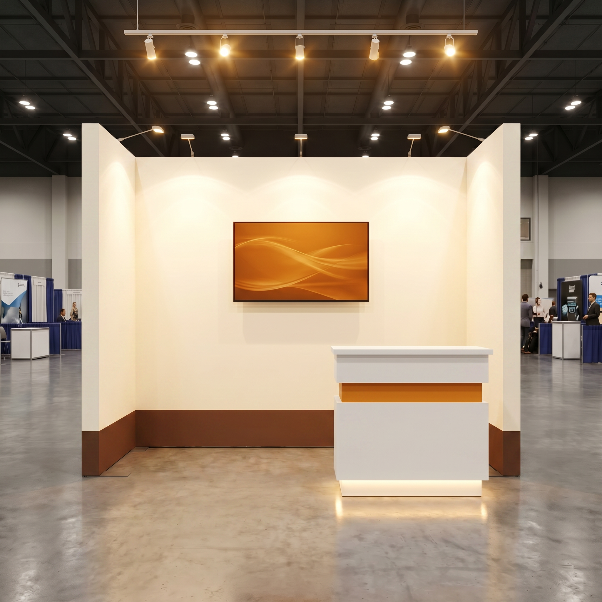10x10 trade show exhibit rental — 10 x 10 inline affordable exhibit rental — nab show, las vegas hero image