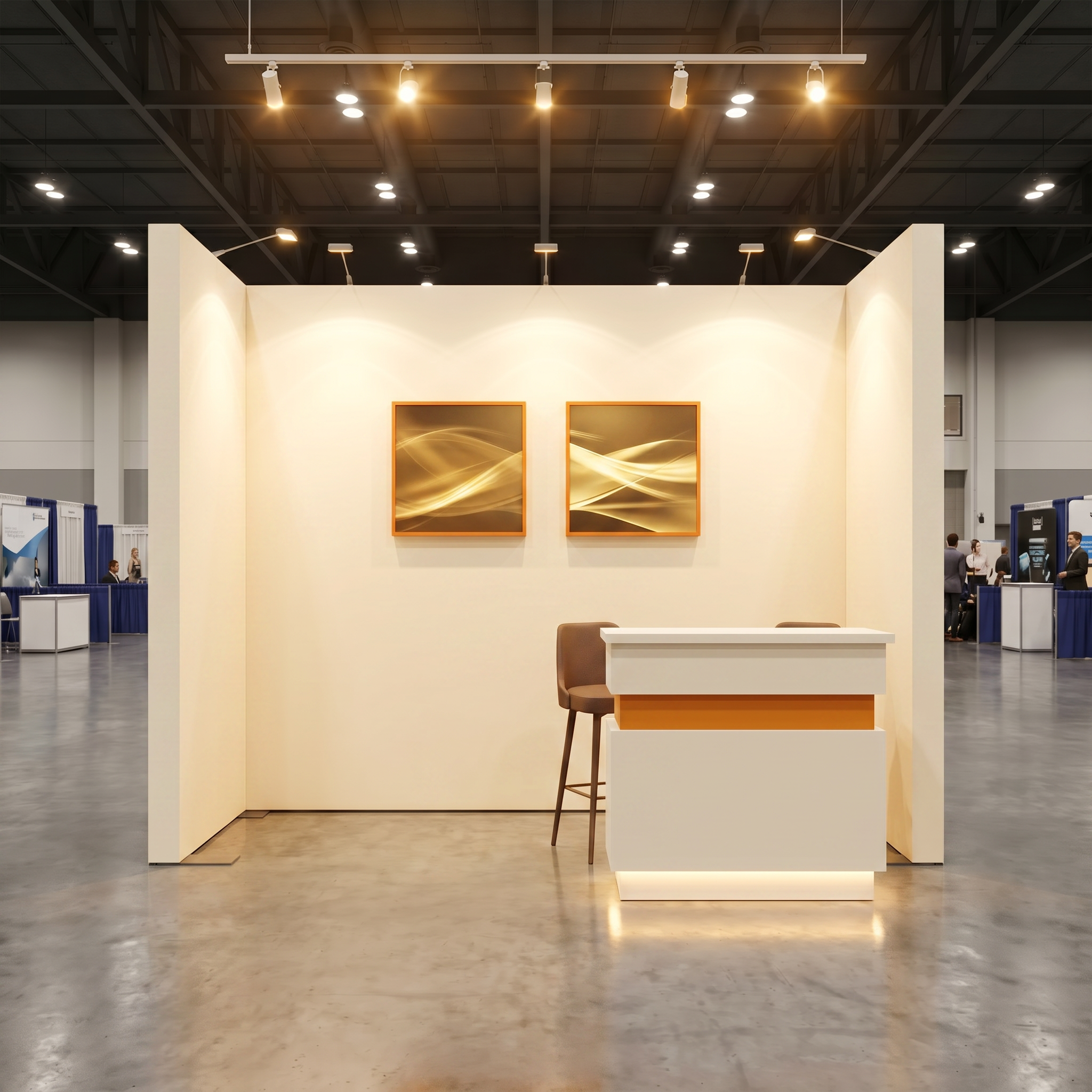 10x10 trade show exhibit rental — 10 x 10 inline affordable exhibit rental — nab show, las vegas hero image