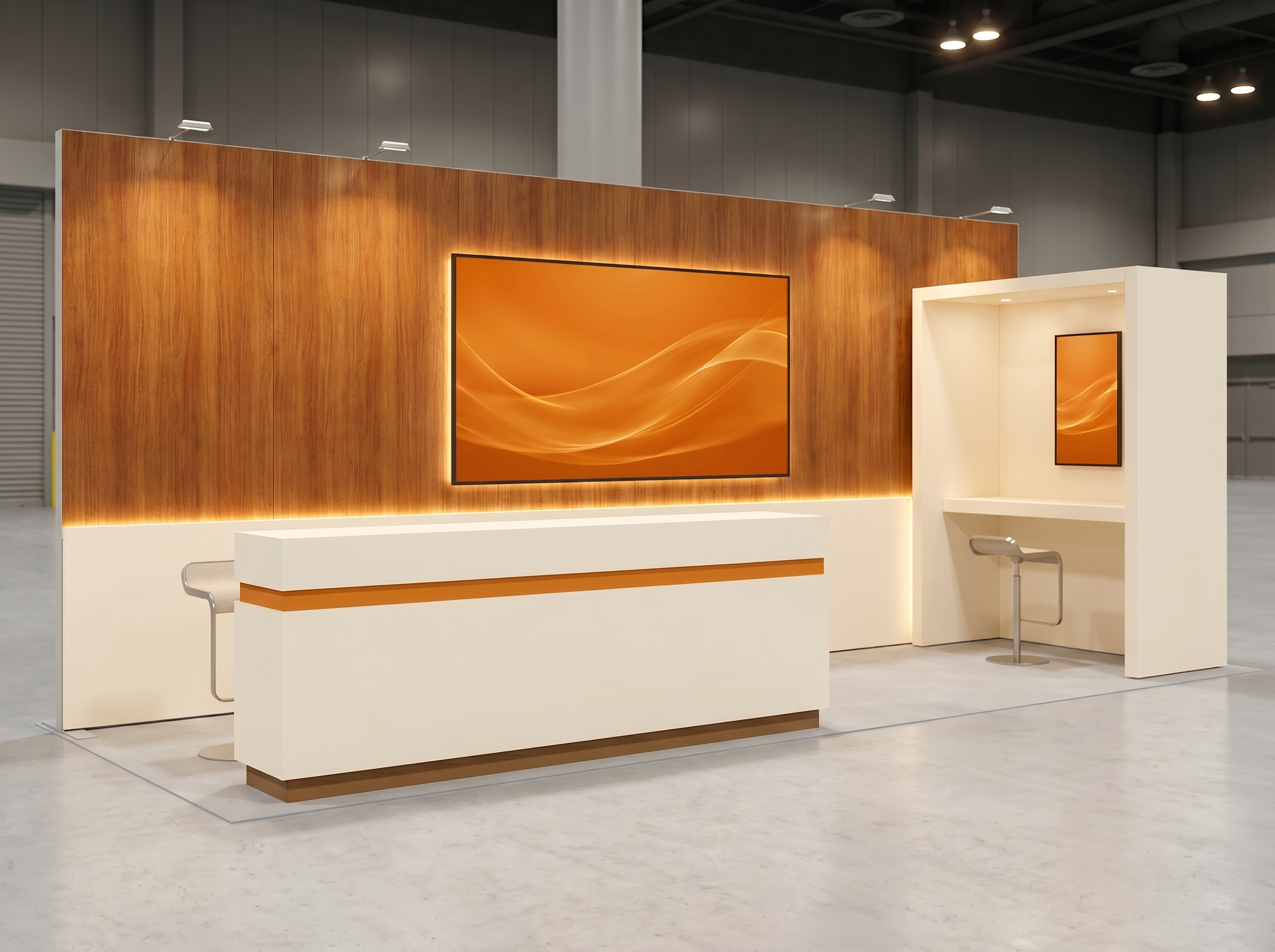 10x20 trade show exhibit rental — 10 x 20 inline affordable exhibit rental — nab show, las vegas hero image