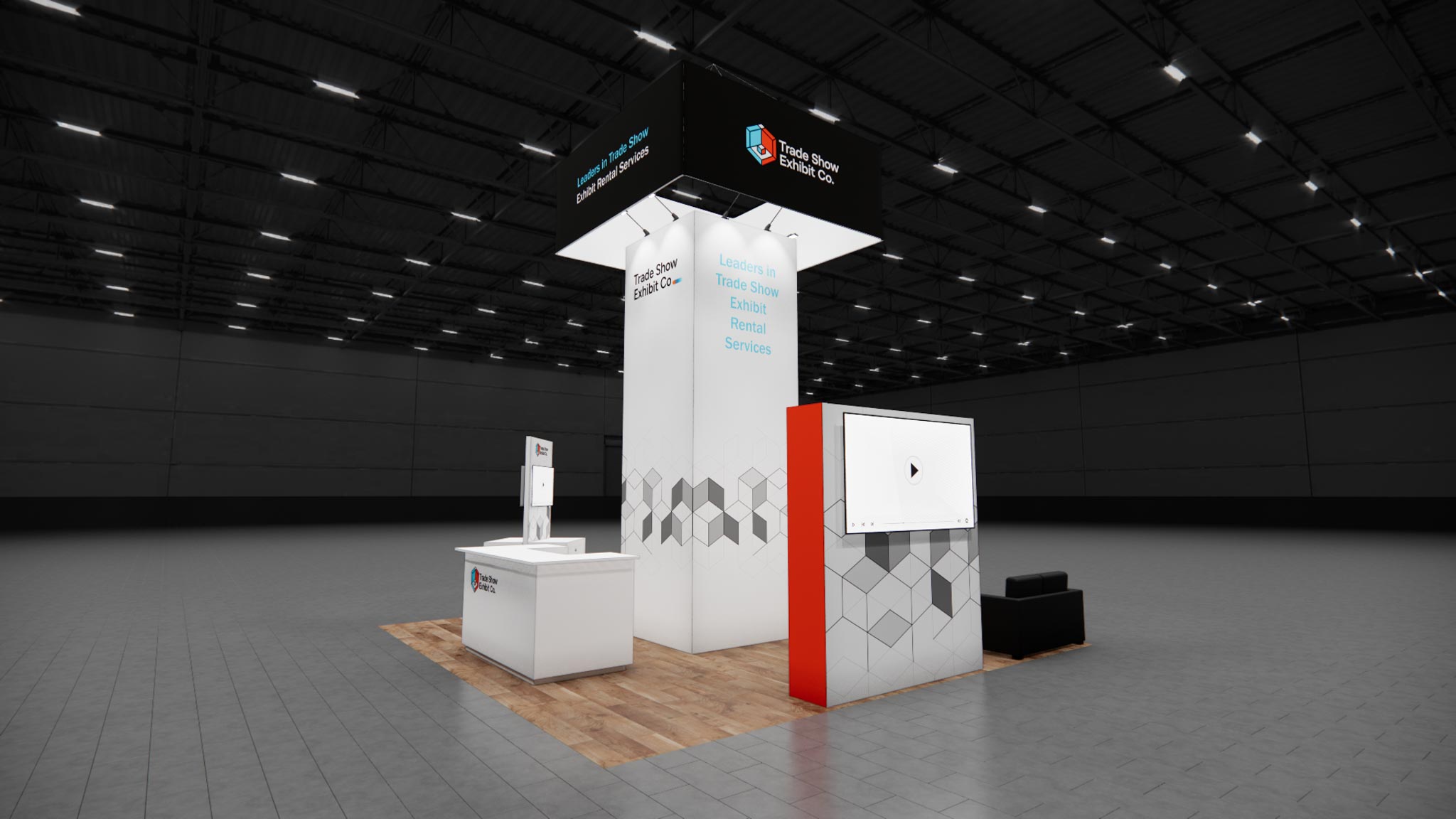 20 x 20 Island Affordable Exhibit Rental — CES, Las Vegas