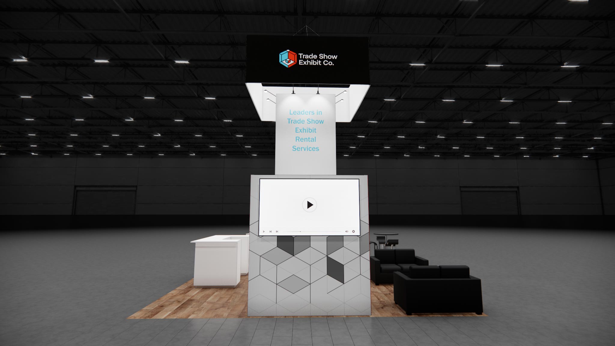 20 x 20 Island Affordable Exhibit Rental — CES, Las Vegas