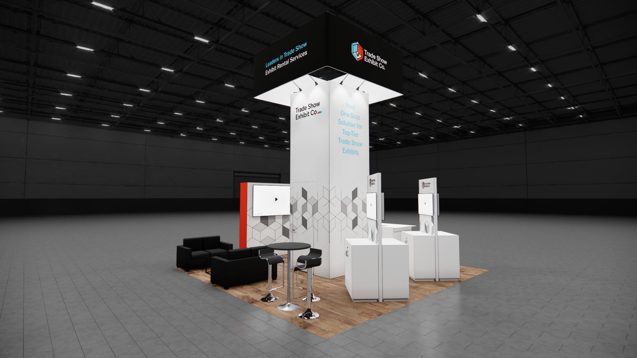 20 x 20 Island Affordable Exhibit Rental — CES, Las Vegas