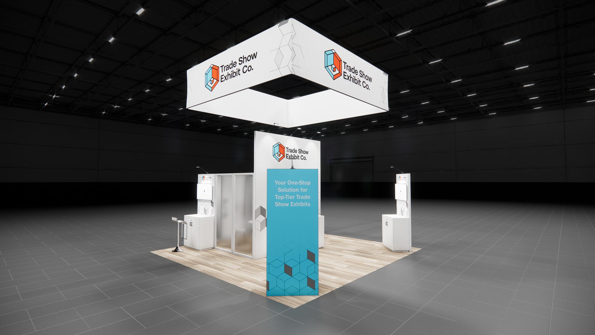 20 x 20 Island Affordable Exhibit Rental — CES, Las Vegas