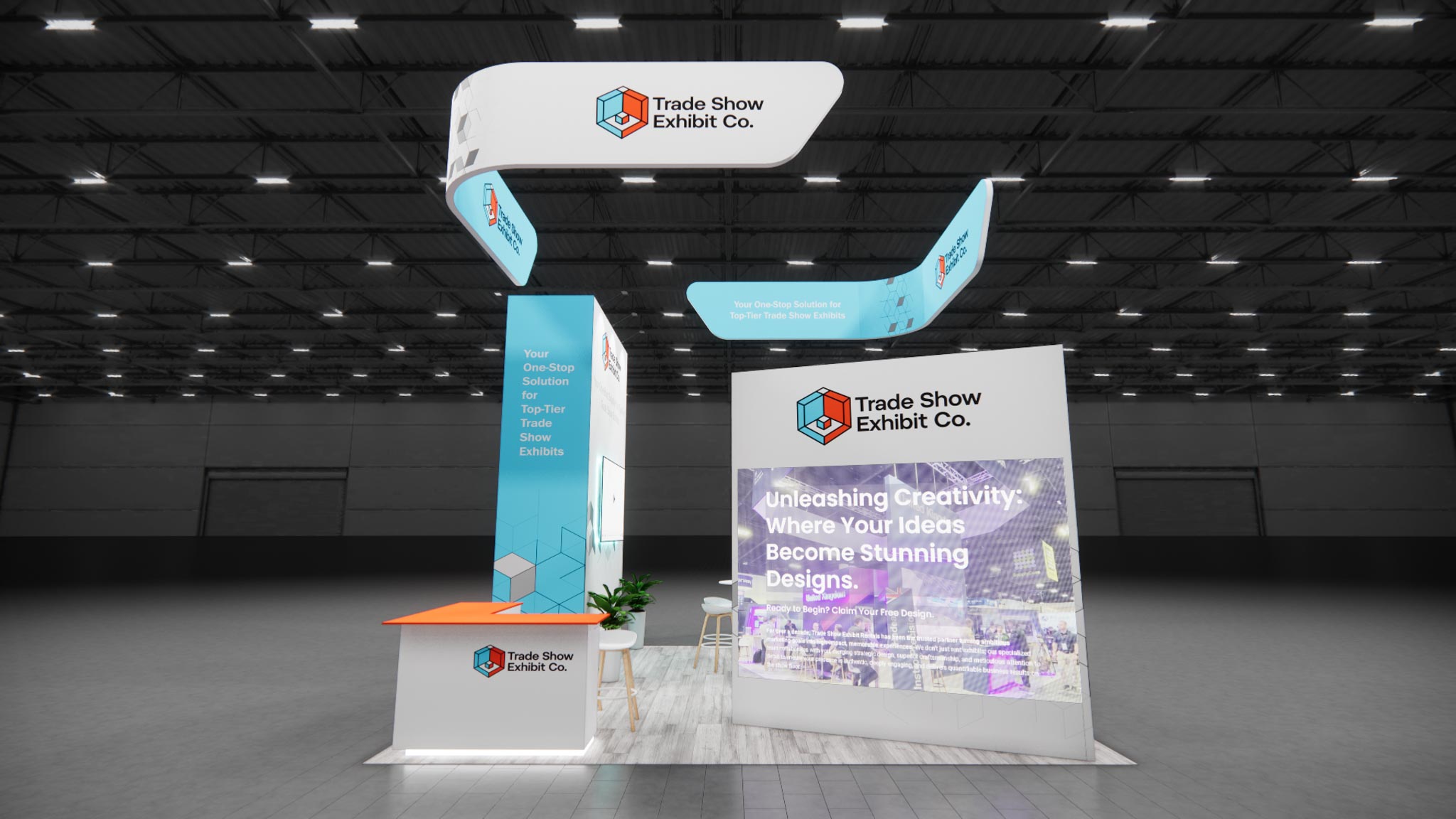 20 x 20 Island Affordable Exhibit Rental — CES, Las Vegas