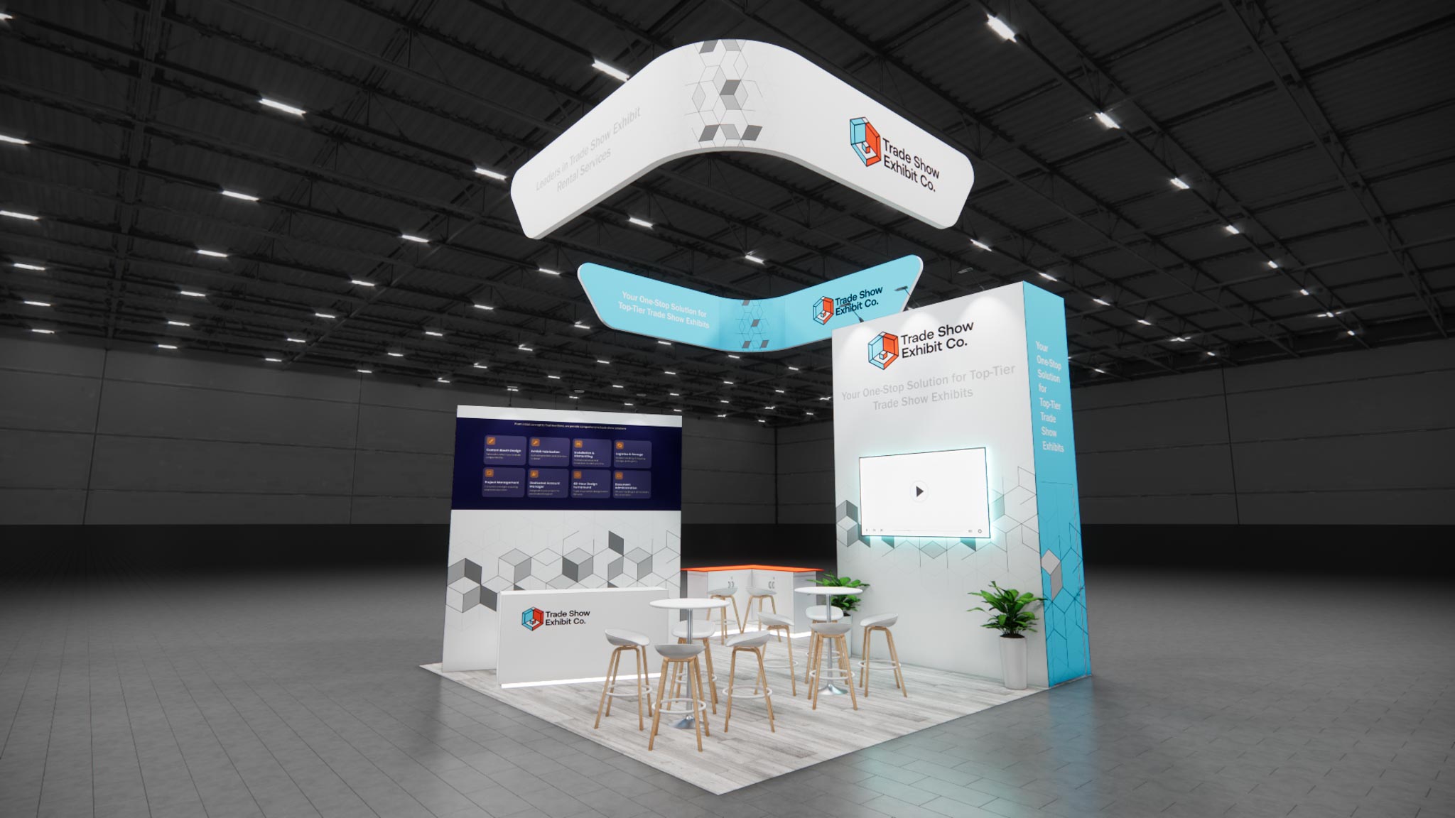 20 x 20 Island Affordable Exhibit Rental — CES, Las Vegas
