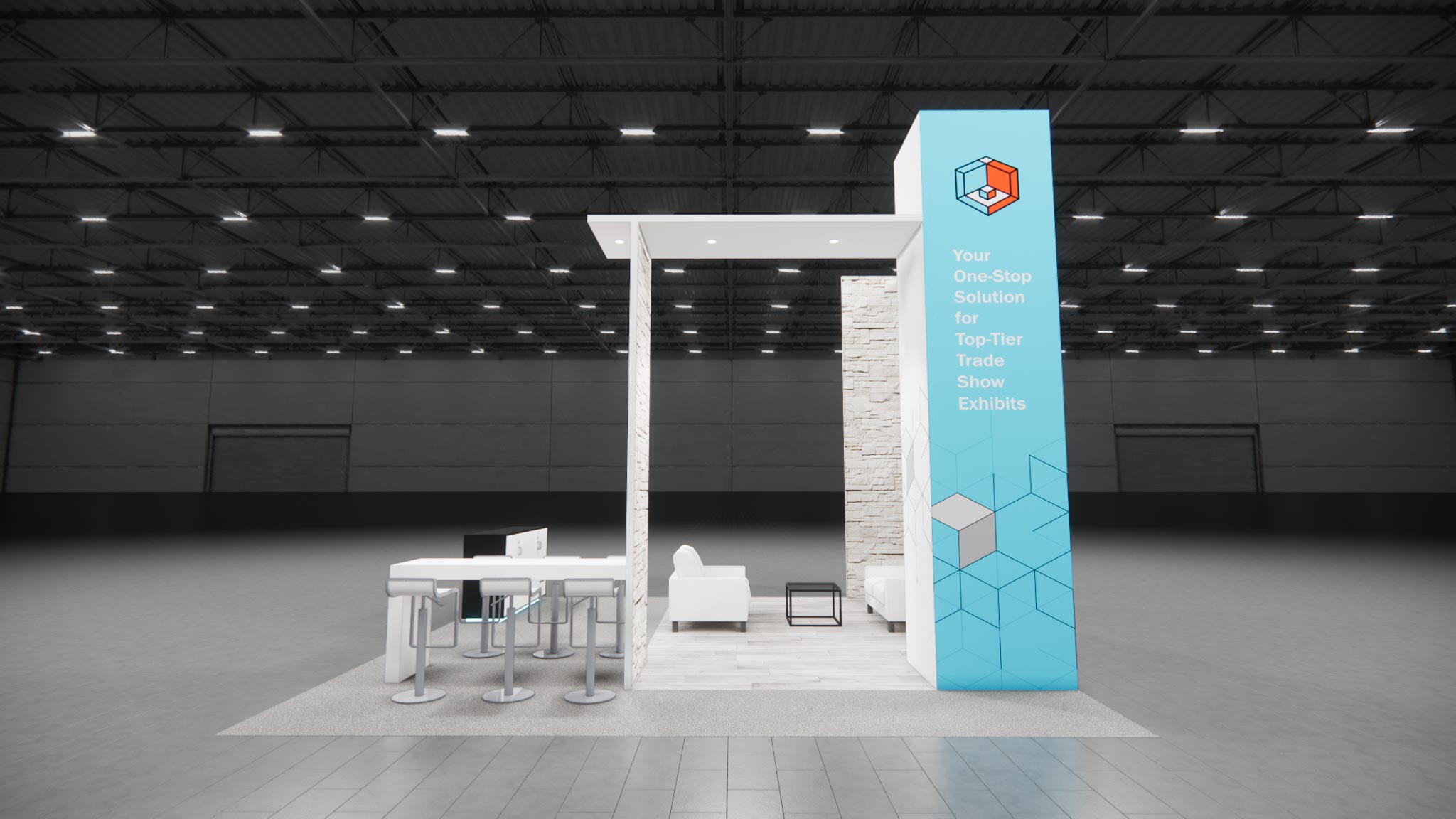 20 x 20 Island Affordable Exhibit Rental — CES, Las Vegas