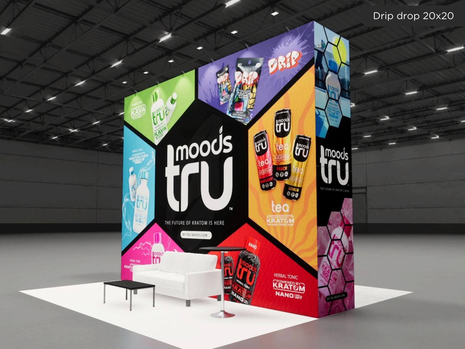 20x20 trade show exhibit rental — 20 x 20 inline affordable exhibit rental — himss, las vegas hero image