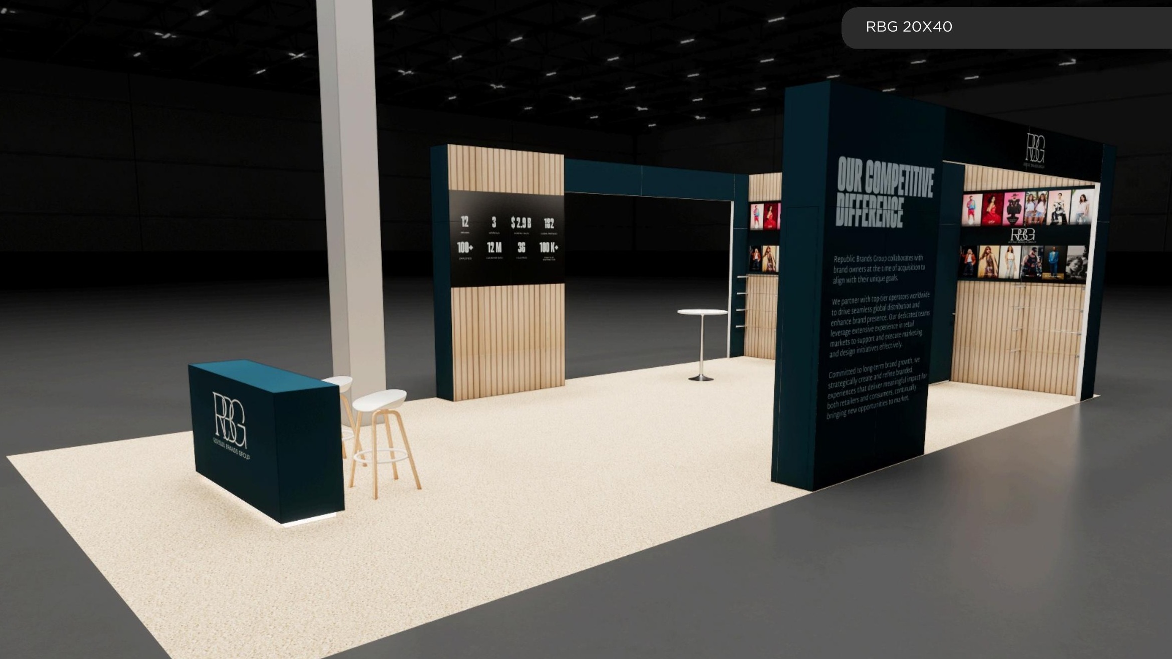 20x40 trade show exhibit rental — brand-boulevard island design