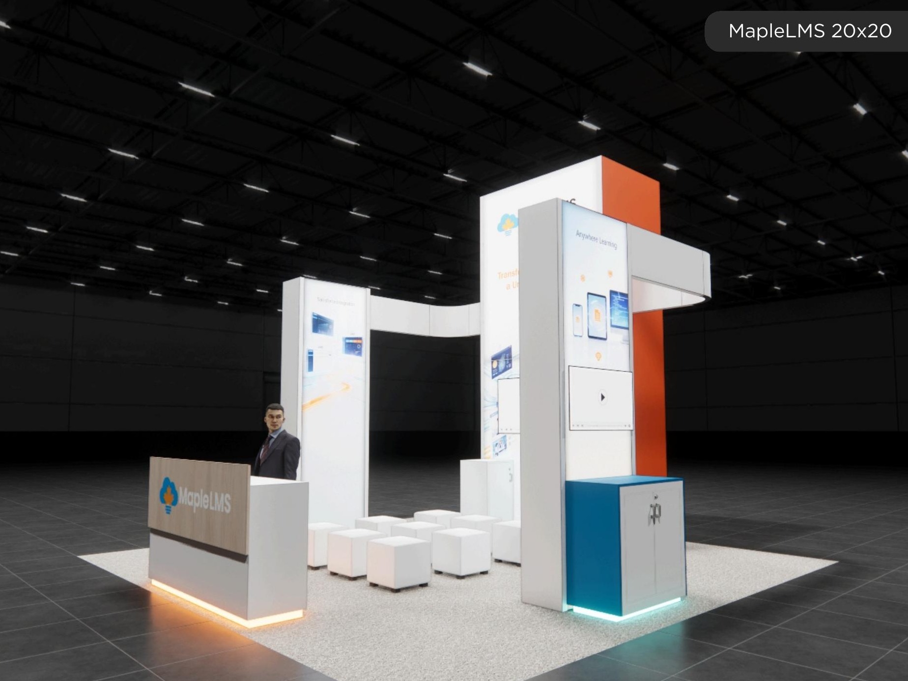 20x20 trade show exhibit rental — 20 x 20 inline affordable exhibit rental — sema show, las vegas hero image