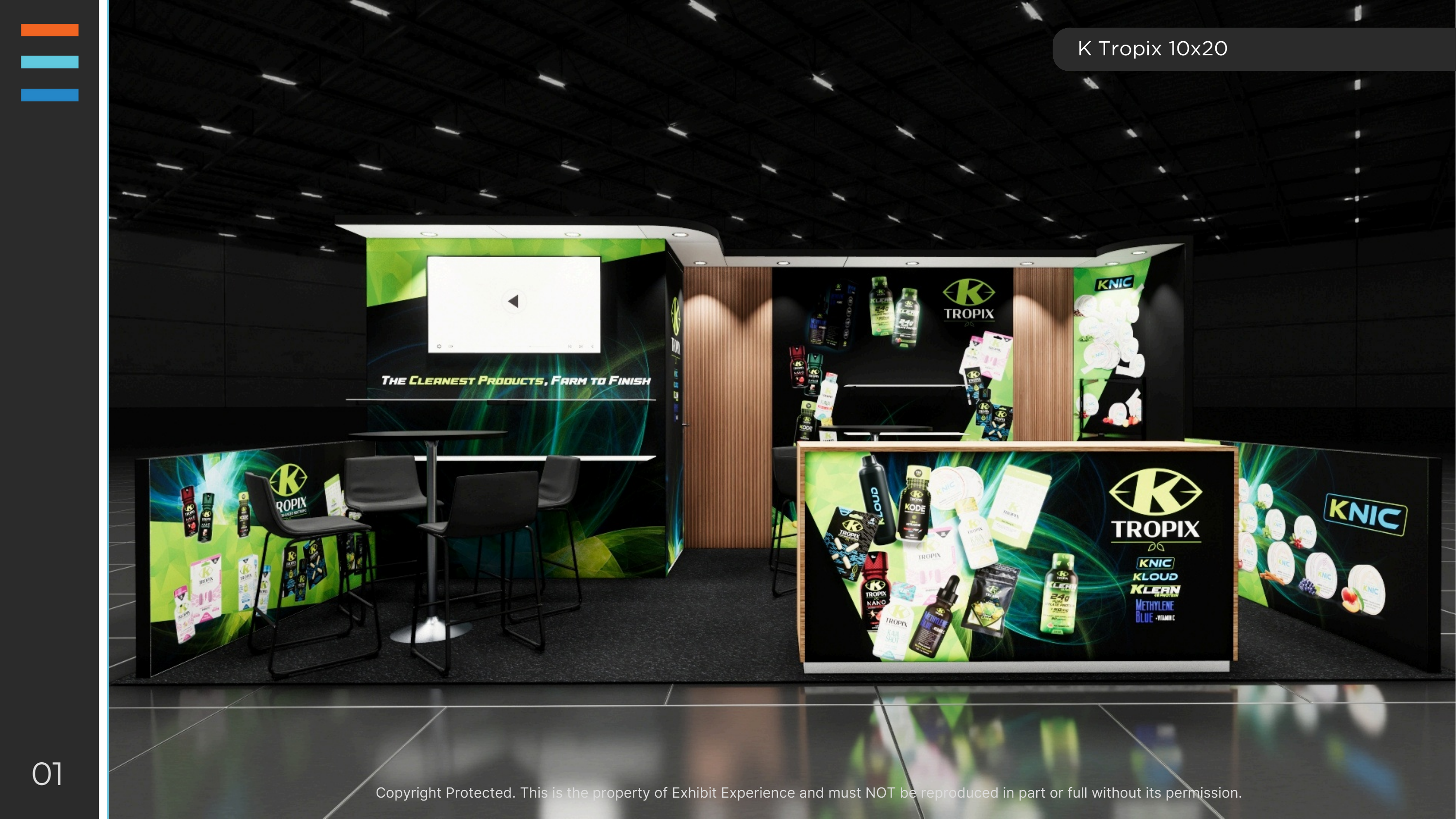 10x20 trade show exhibit rental — 10 x 20 inline affordable exhibit rental — nab show, las vegas hero image