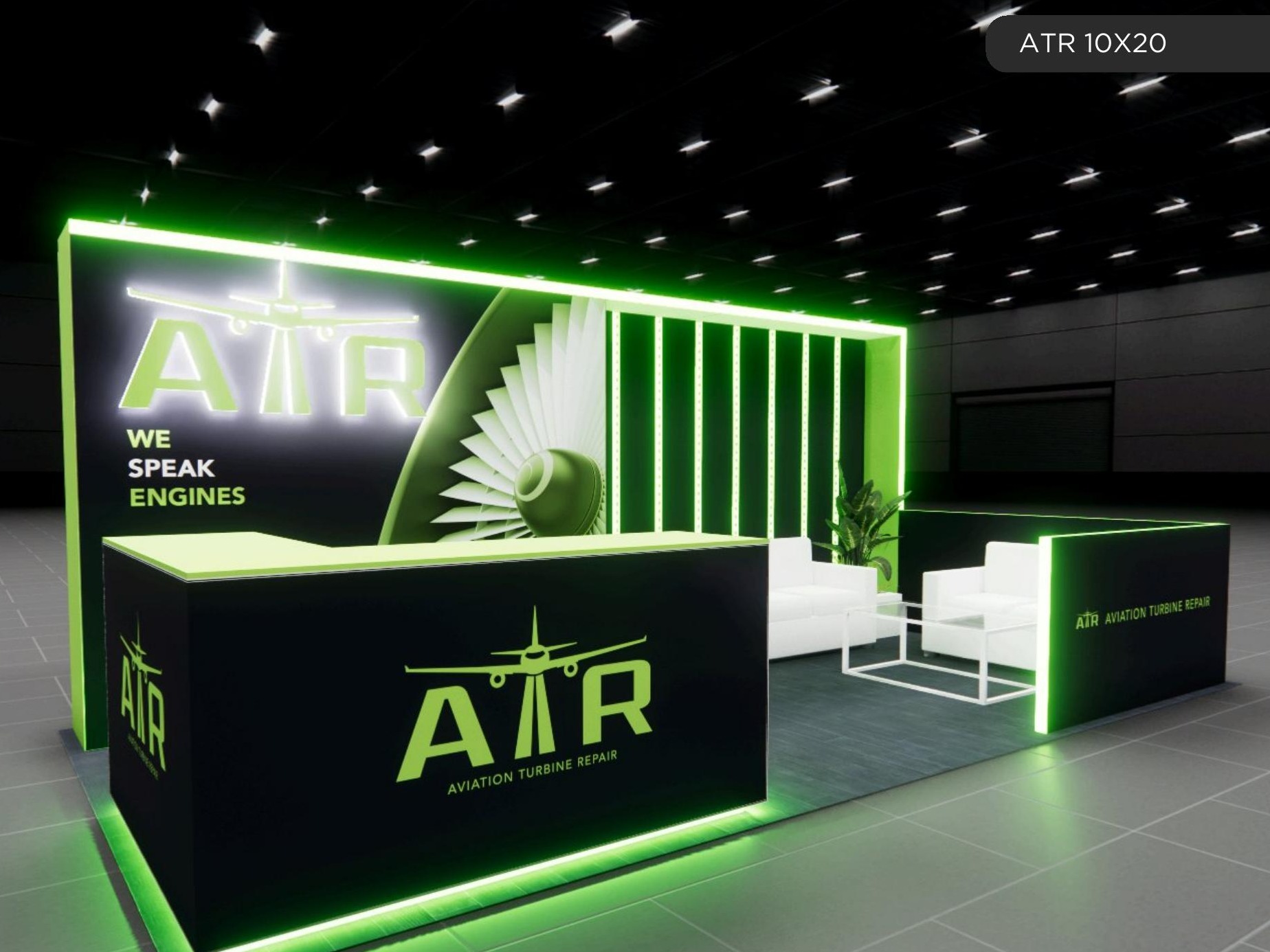 10x20 trade show exhibit rental — 10 x 20 inline affordable exhibit rental — nab show, las vegas hero image