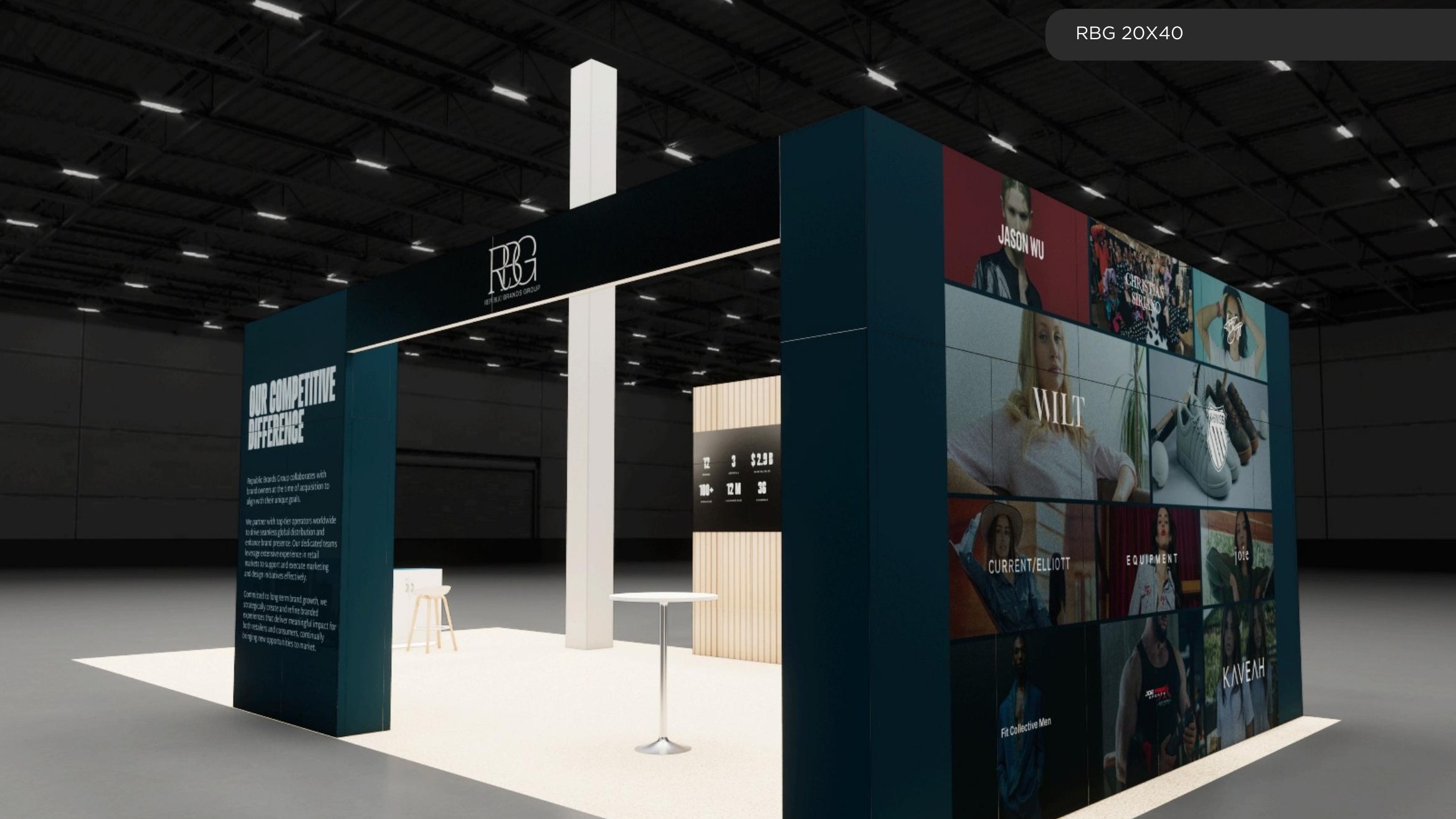 20x40 trade show exhibit rental — brand-boulevard island design