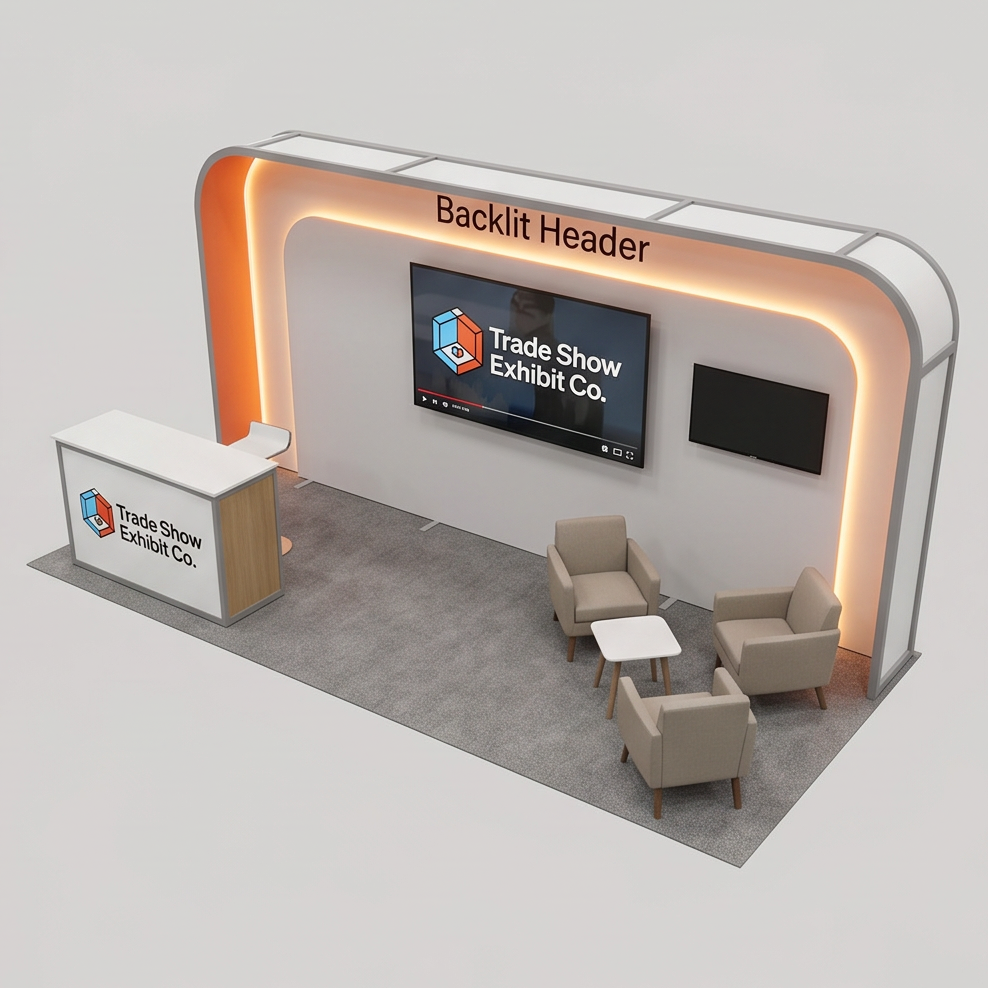 10x30 trade show exhibit rental — media-forward inline design