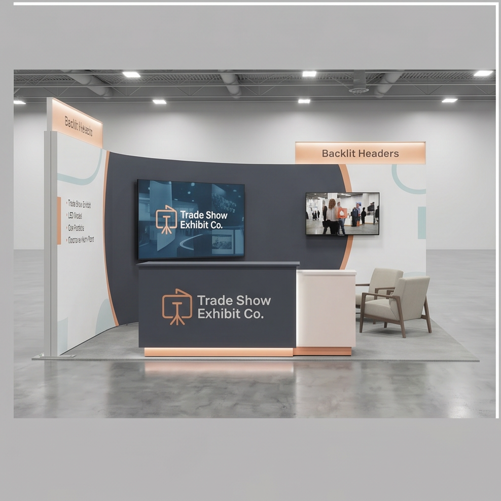 10x20 trade show exhibit rental — media-forward inline design