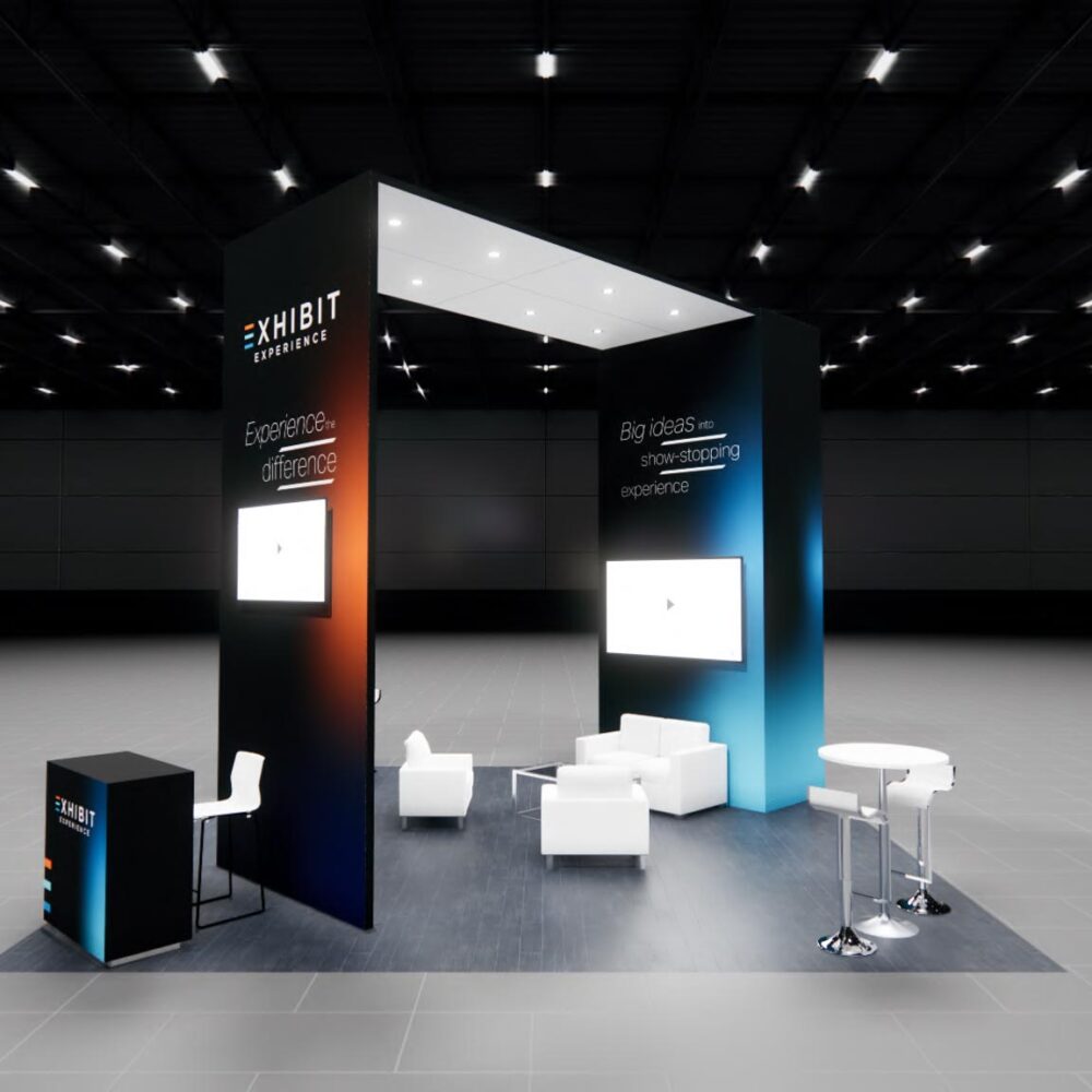 20x20 trade show exhibit rental — 20 x 20 inline affordable exhibit rental — g2e, las vegas hero image