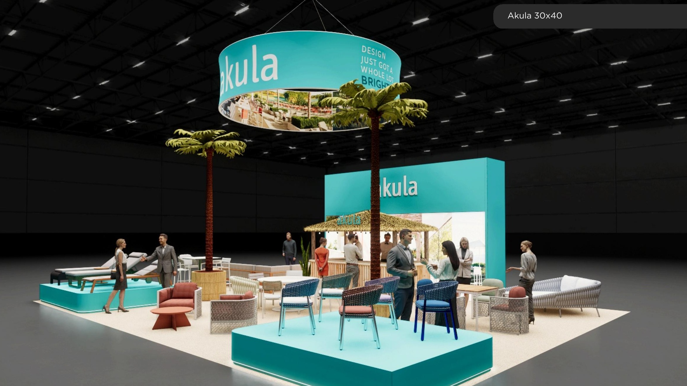 30x40 trade show exhibit rental — resort-hospitality island design