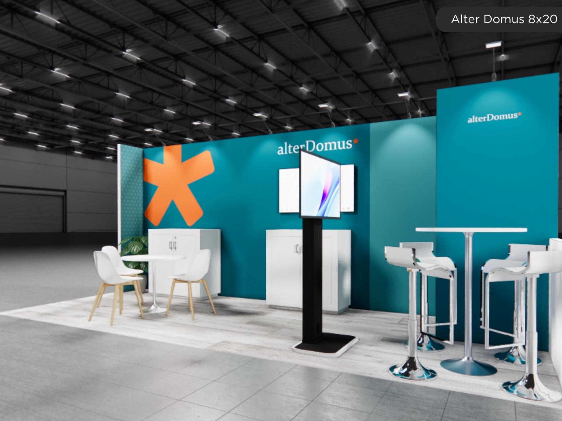 8' x 20' trade show exhibit rental example