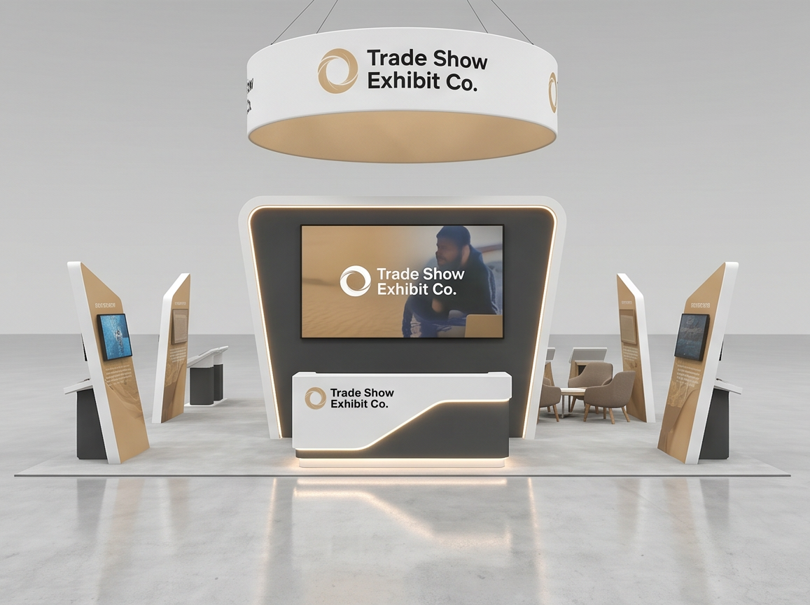 20x30 trade show exhibit rental — hospitality-forward island design