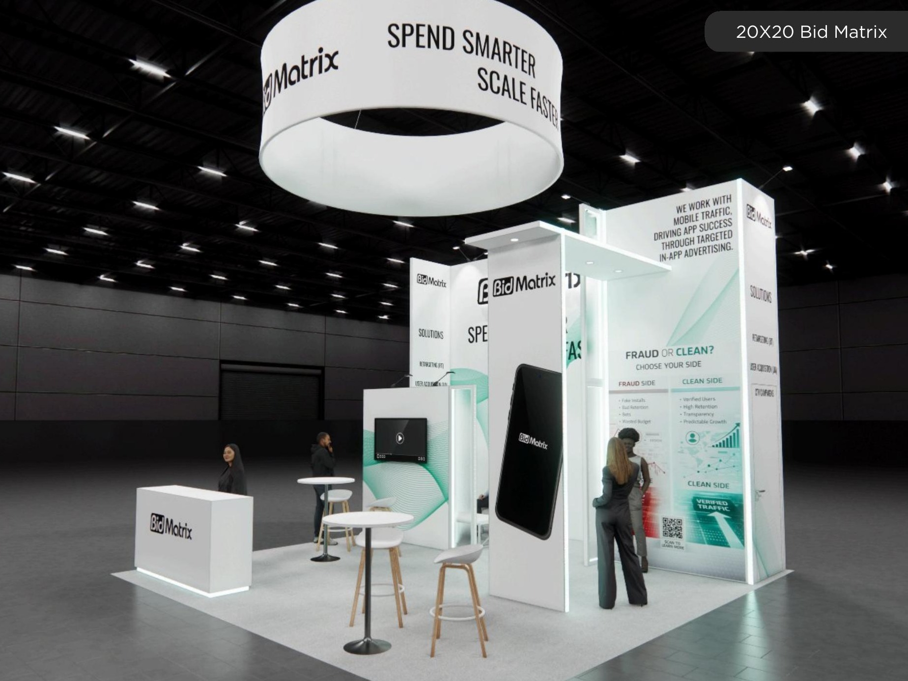 20x20 trade show exhibit rental — 20 x 20 inline affordable exhibit rental — iaapa expo, orlando hero image