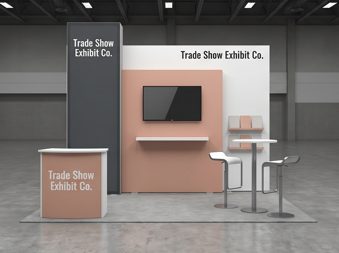 10x10 trade show exhibit rental — segmented storytelling inline design