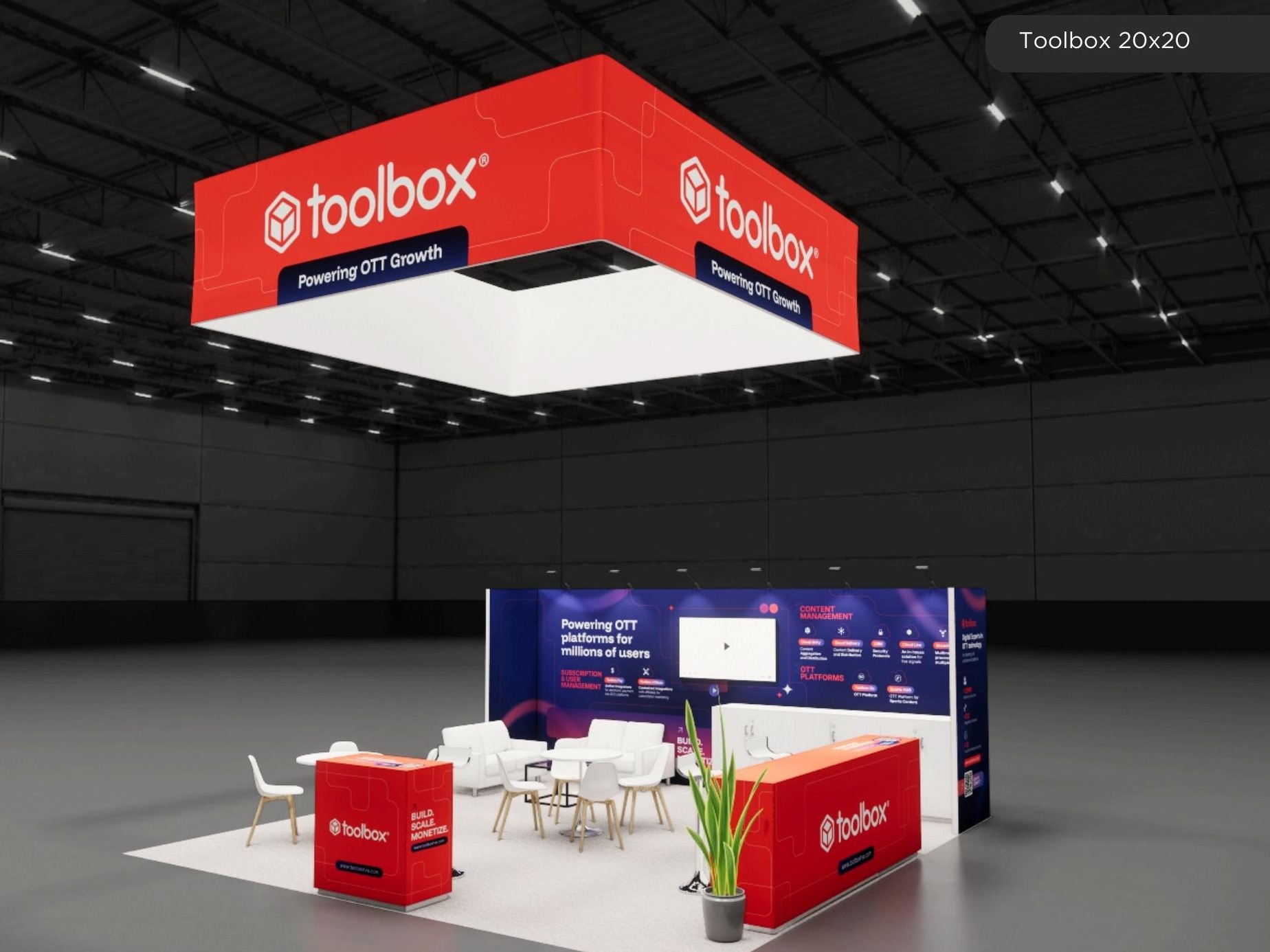 20x20 trade show exhibit rental — 20 x 20 inline affordable exhibit rental — sema show, las vegas hero image