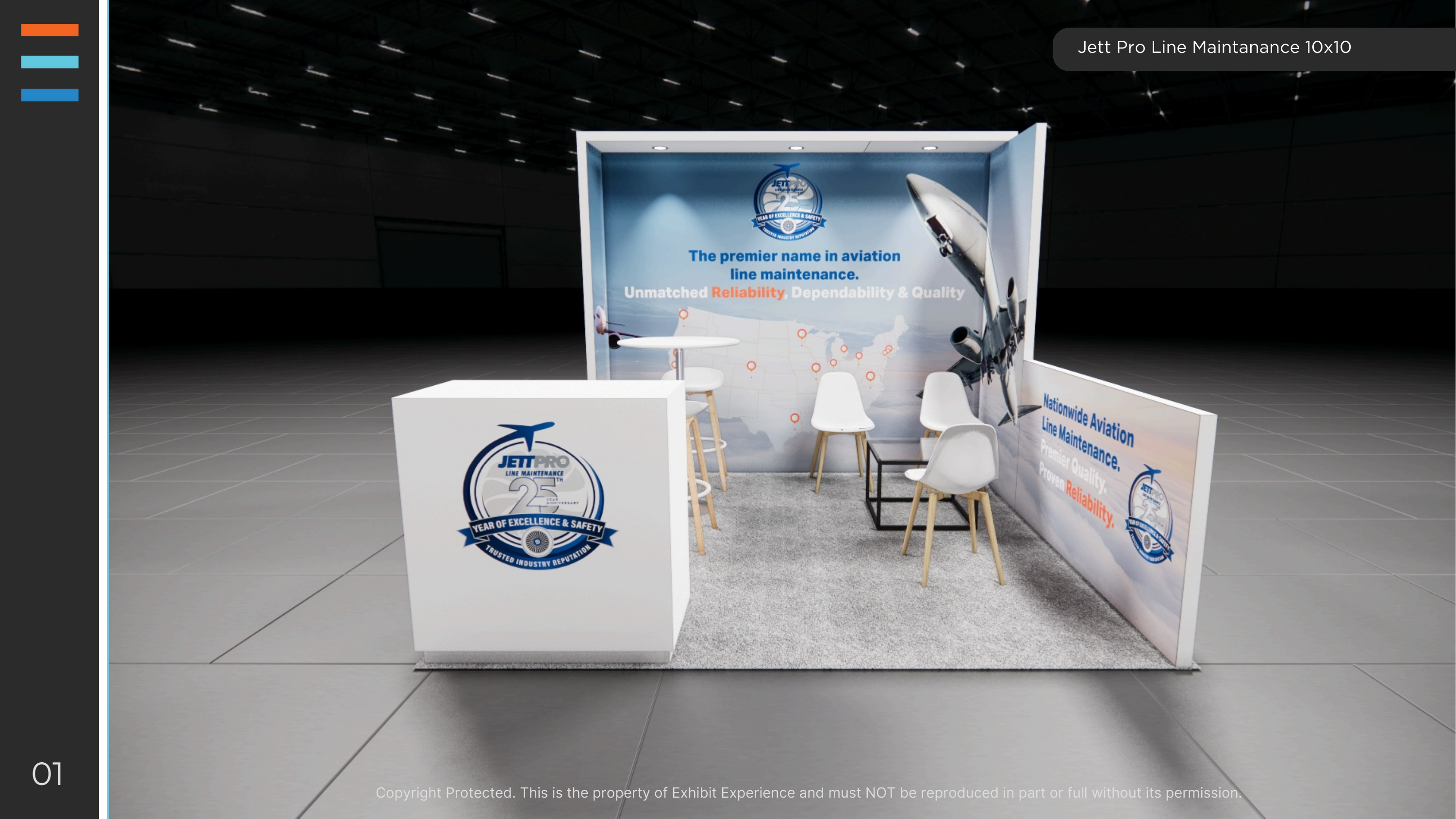 10x10 trade show exhibit rental — 10 x 10 inline affordable exhibit rental — nab show, las vegas hero image