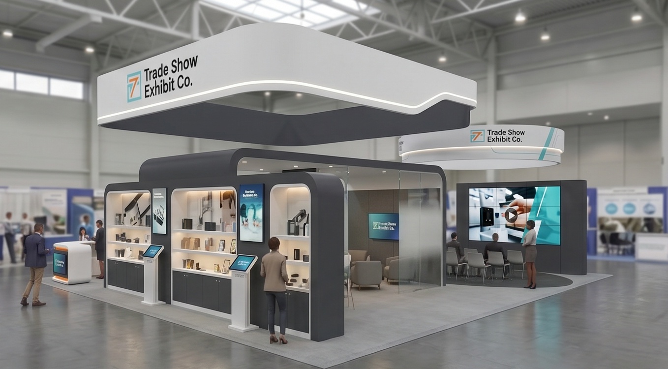 20x40 trade show exhibit rental — open-circulation island design