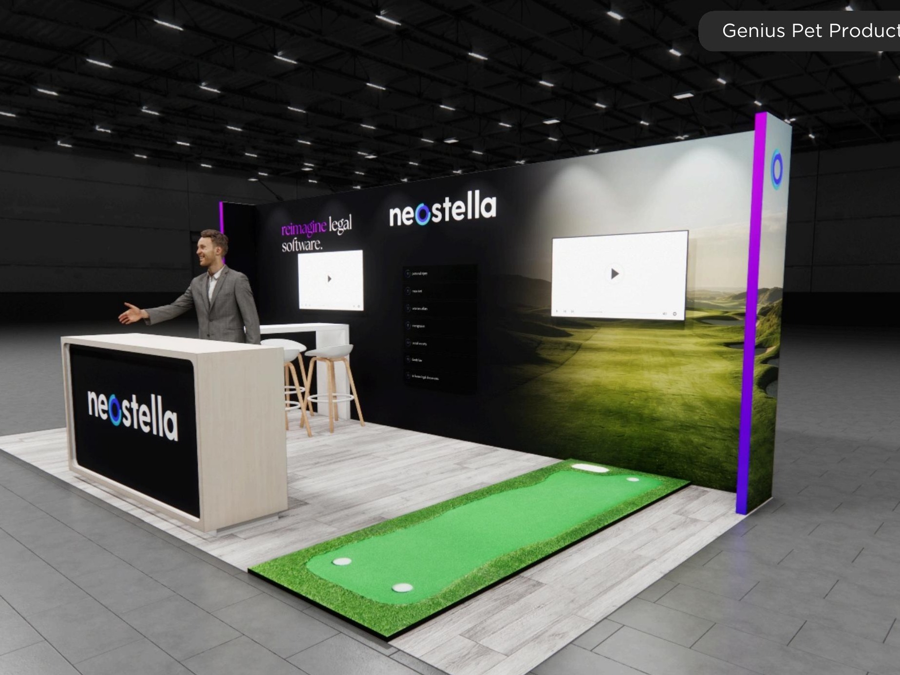 10x20 trade show exhibit rental — 10 x 20 inline affordable exhibit rental — nab show, las vegas hero image