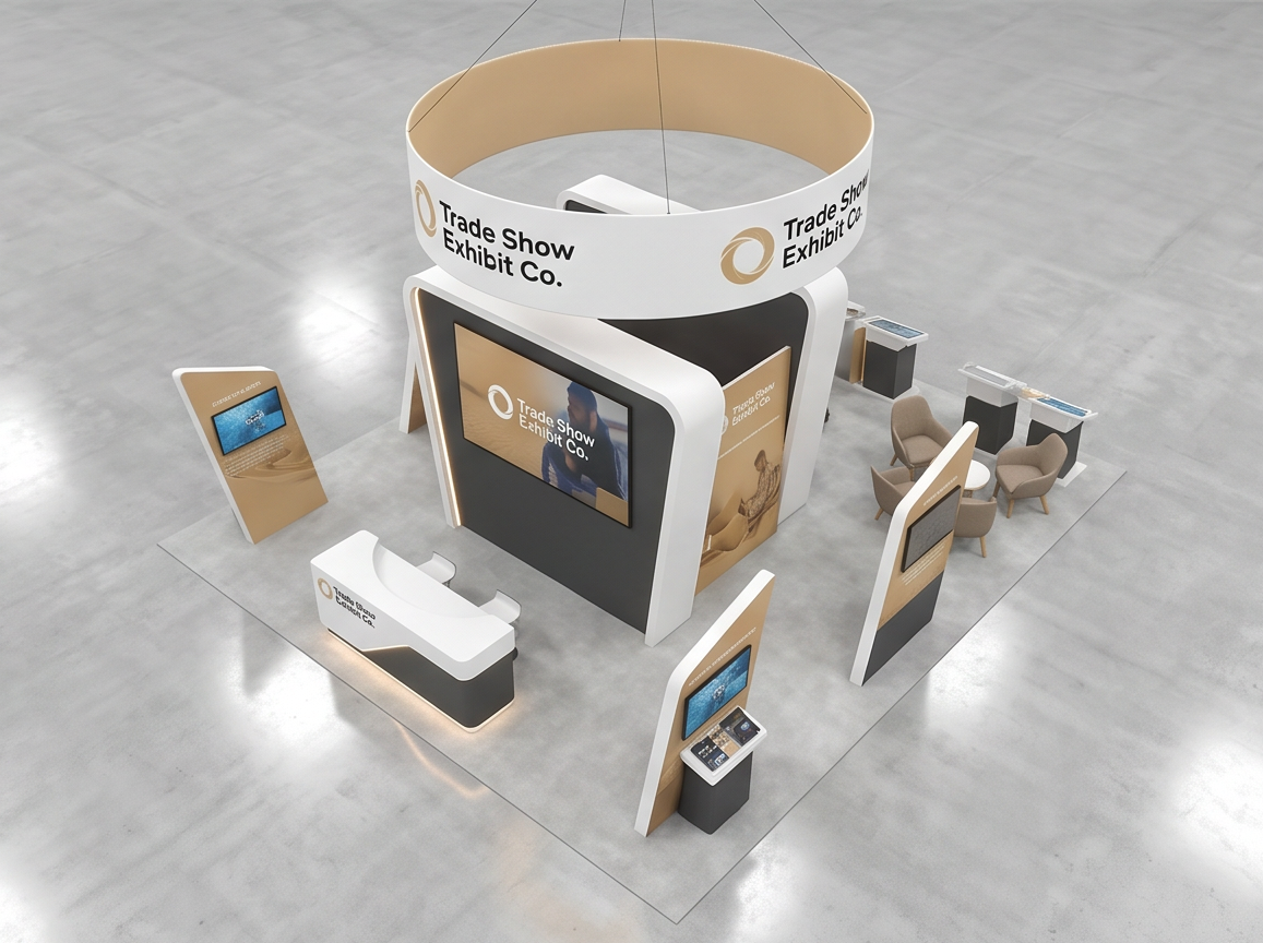 20x30 trade show exhibit rental — hospitality-forward island design