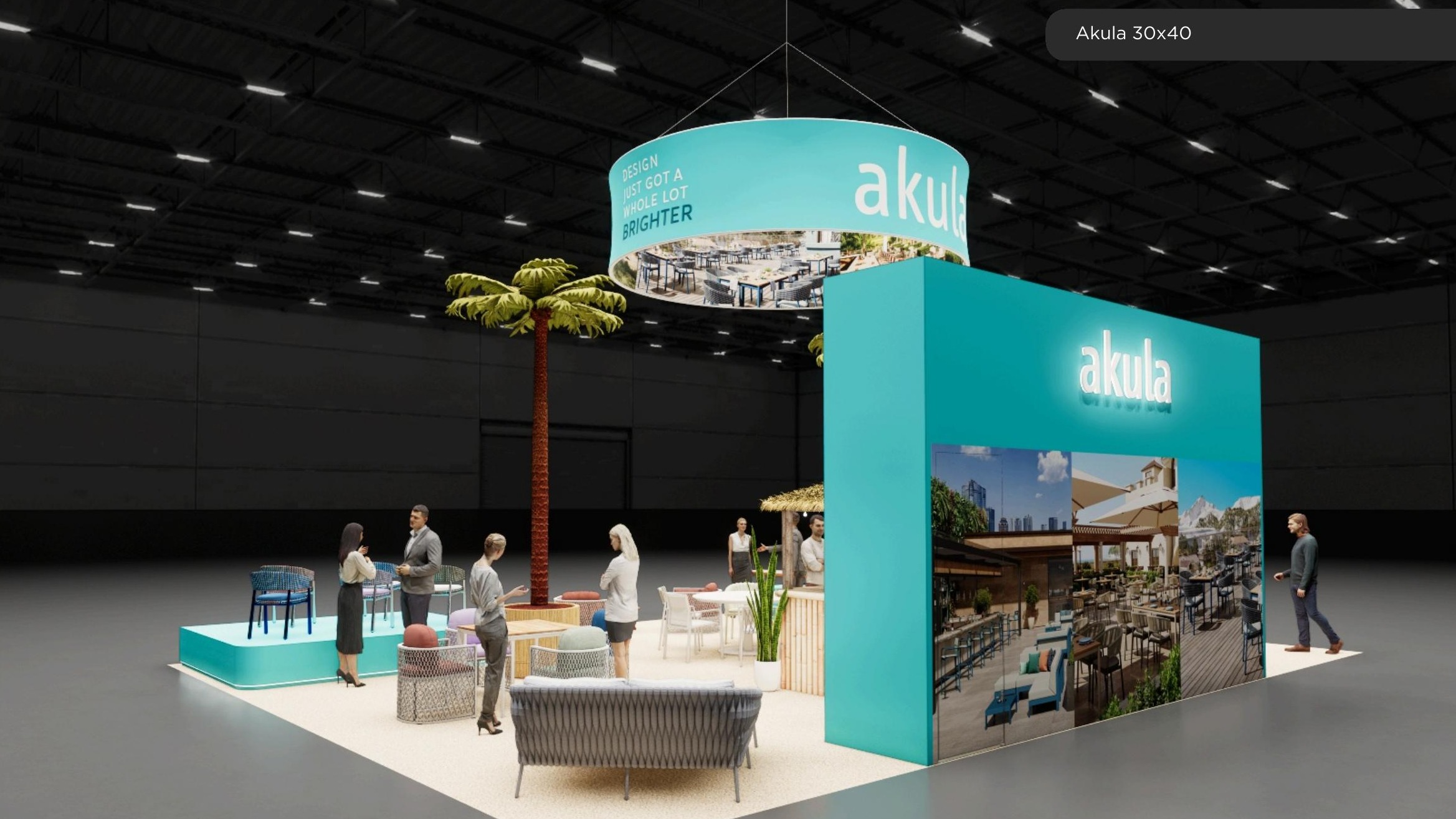 30x40 trade show exhibit rental — resort-hospitality island design