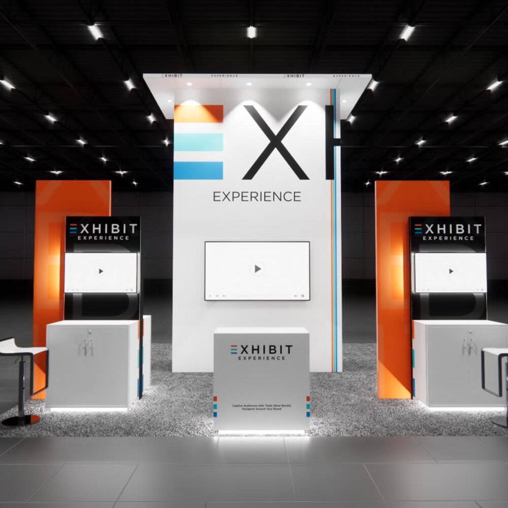 20x20 trade show exhibit rental — 20 x 20 inline affordable exhibit rental — sema show, las vegas hero image