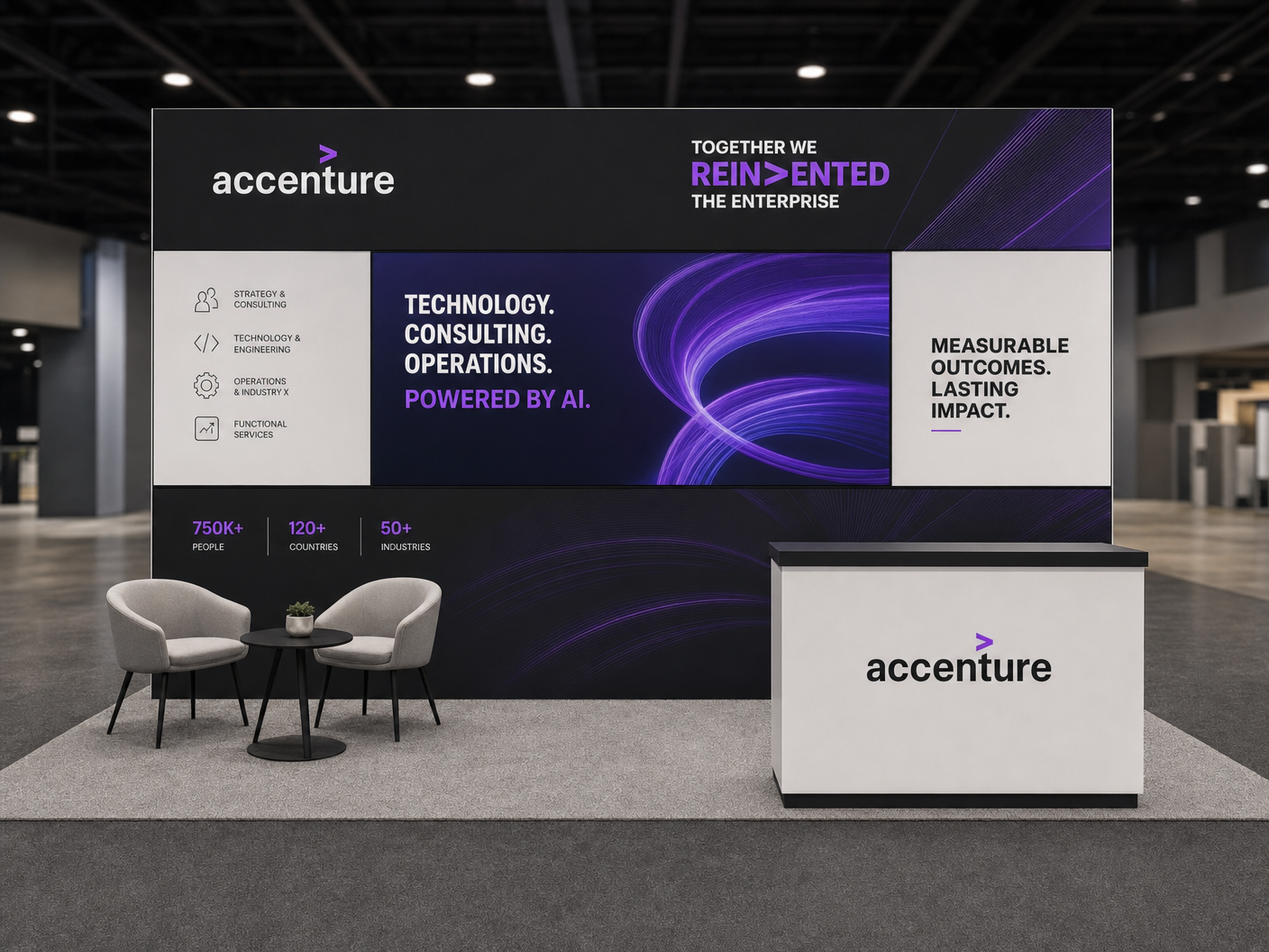 10' x 20' CES Orlando inline LED exhibit with integrated video wall and active show-floor presentation