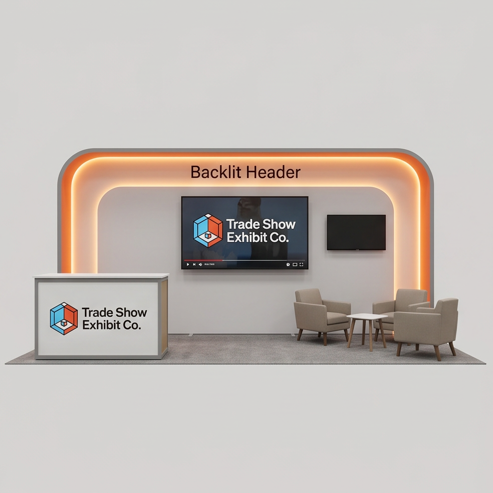 10x30 trade show exhibit rental — media-forward inline design