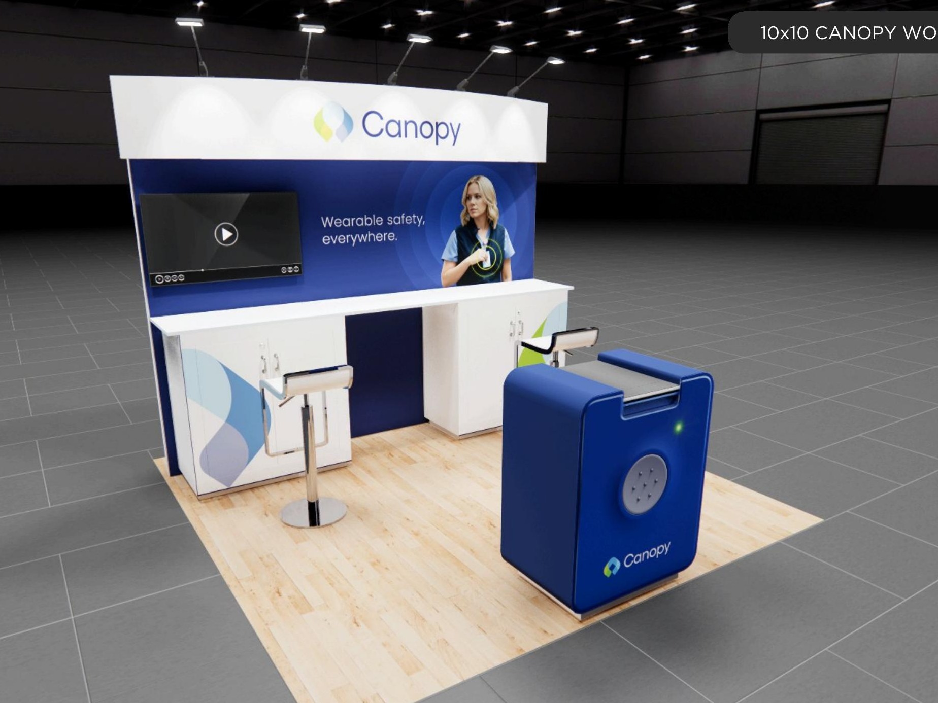 10x10 trade show exhibit rental — 10 x 10 inline affordable exhibit rental — sema show, las vegas hero image
