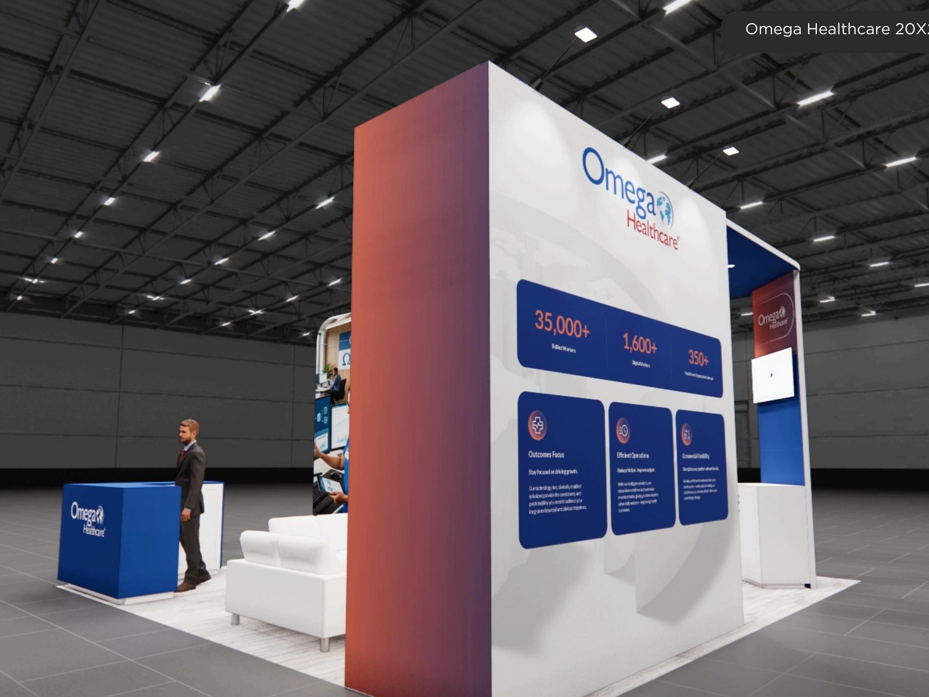 20x20 trade show exhibit rental — 20 x 20 inline affordable exhibit rental — iaapa expo, orlando hero image