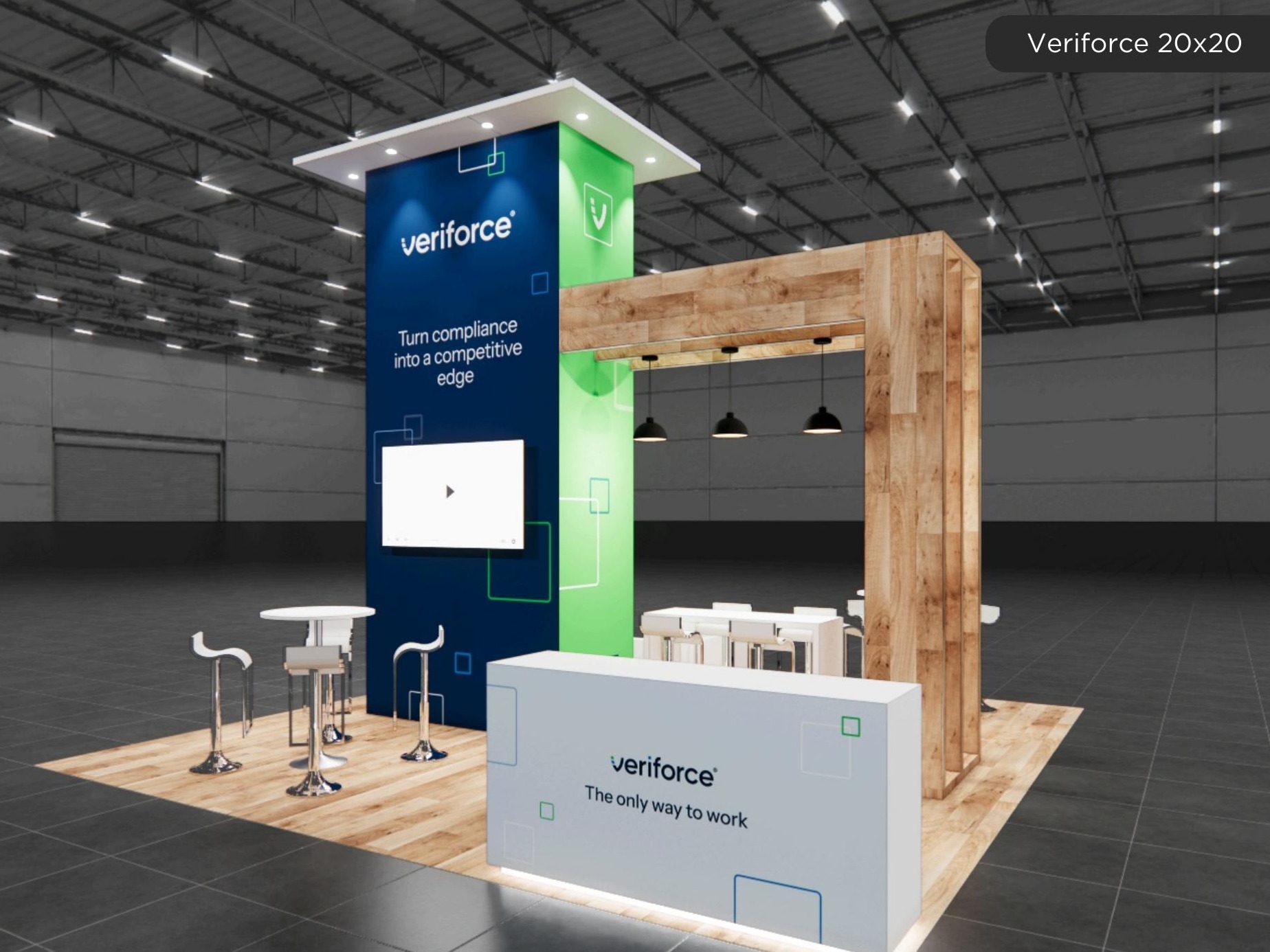 20x20 trade show exhibit rental — 20 x 20 inline affordable exhibit rental — g2e, las vegas hero image