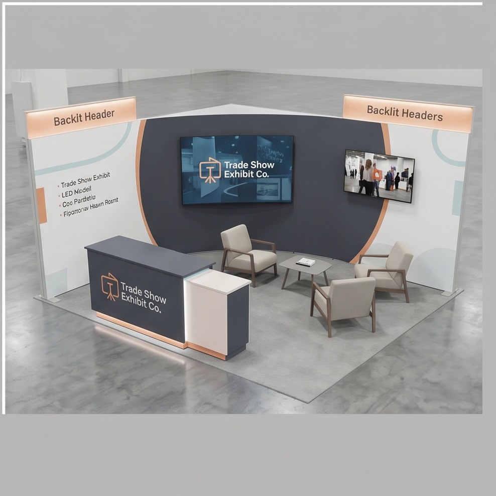 10x20 trade show exhibit rental — media-forward inline design